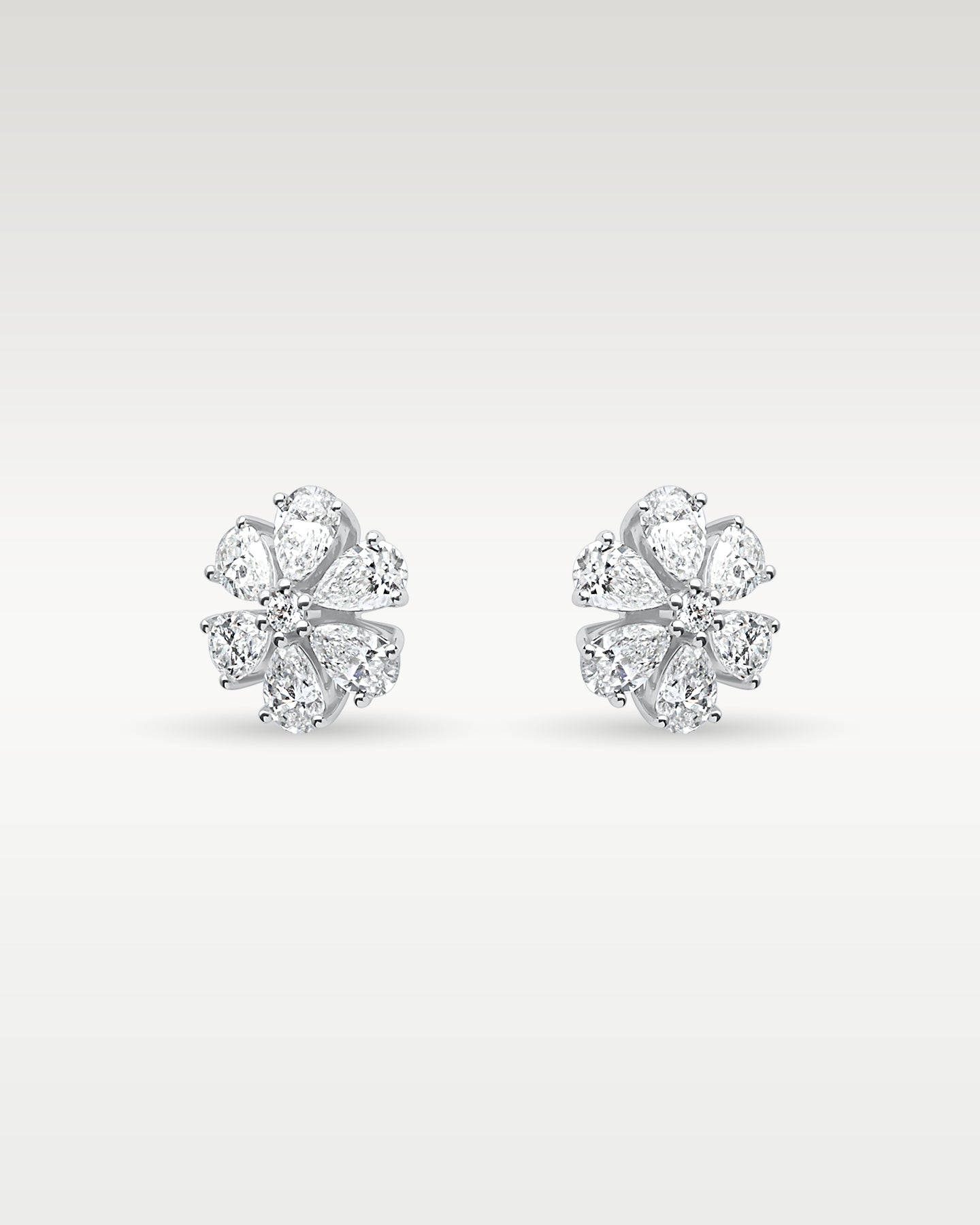 18K White Gold 1.35ct Diamond Flower Earrings