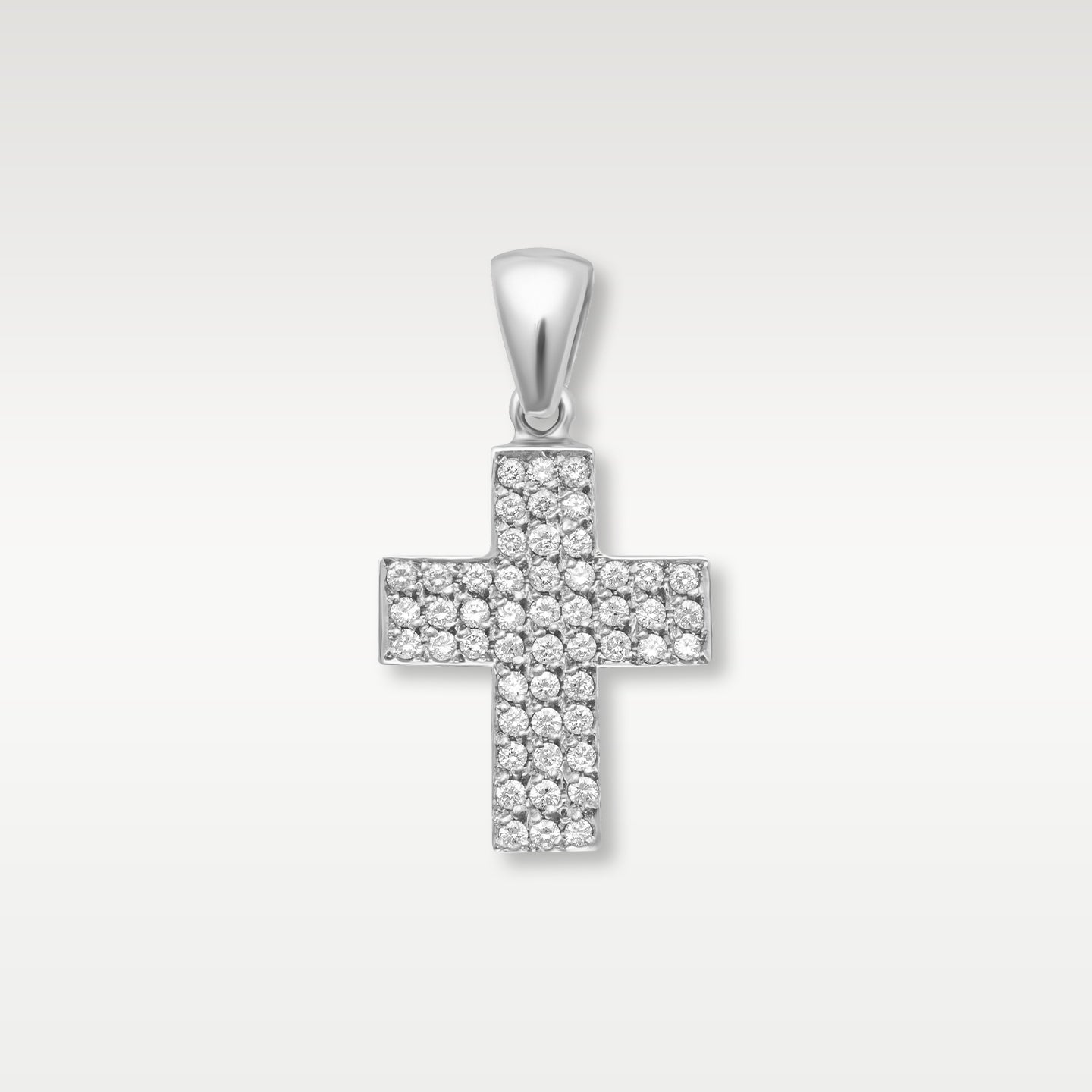 18K White Gold 2.07 CT Diamond Pavé Cross Pendant