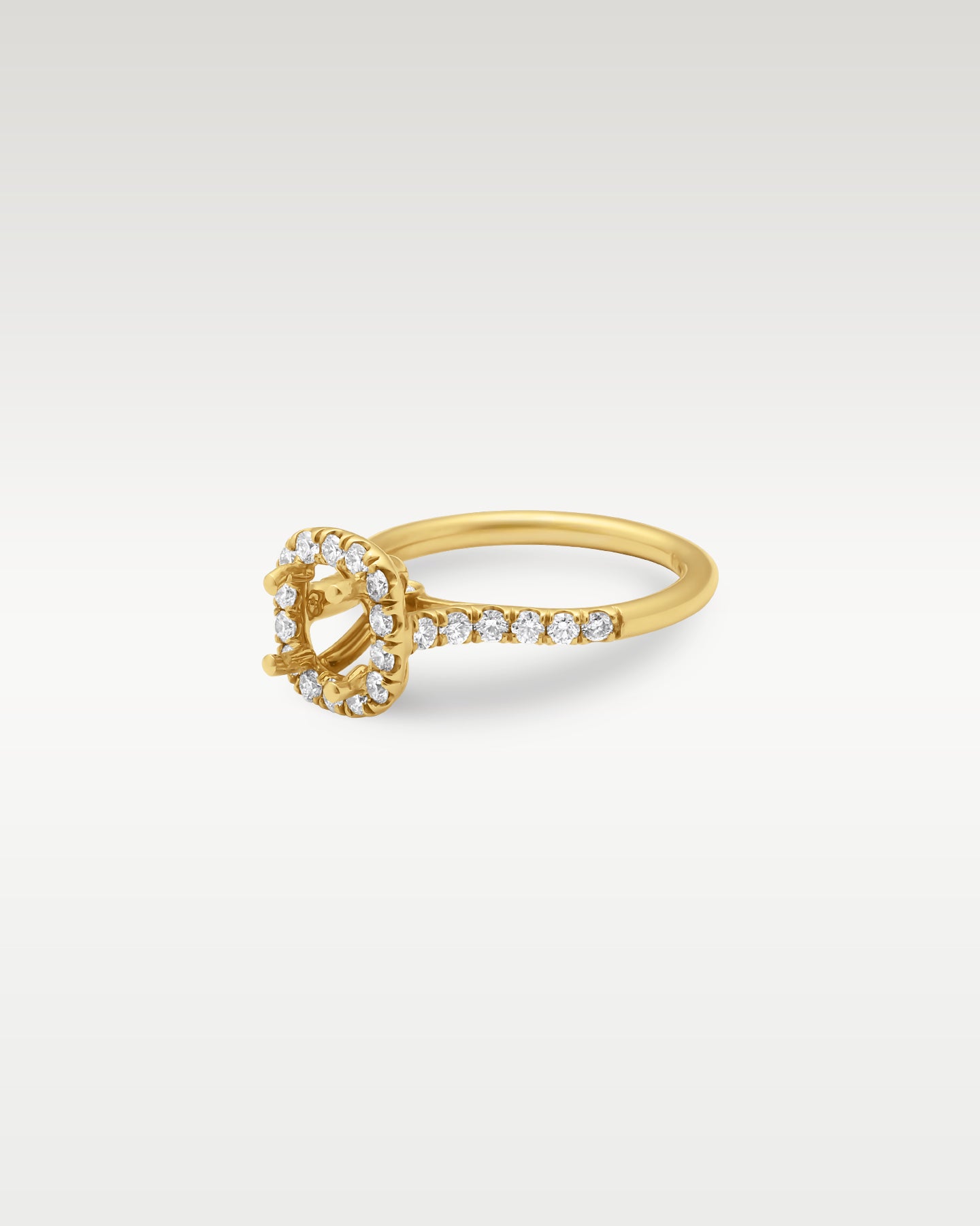 18K Yellow Gold 0.72ct Diamond Halo Ring Setting