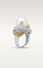 18k Gold & Steel Diamond Pearl Ring | Noah's Fine Jewelry Frisco, Texas