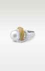 18k Gold & Steel Diamond Pearl Ring | Noah's Fine Jewelry Frisco, Texas