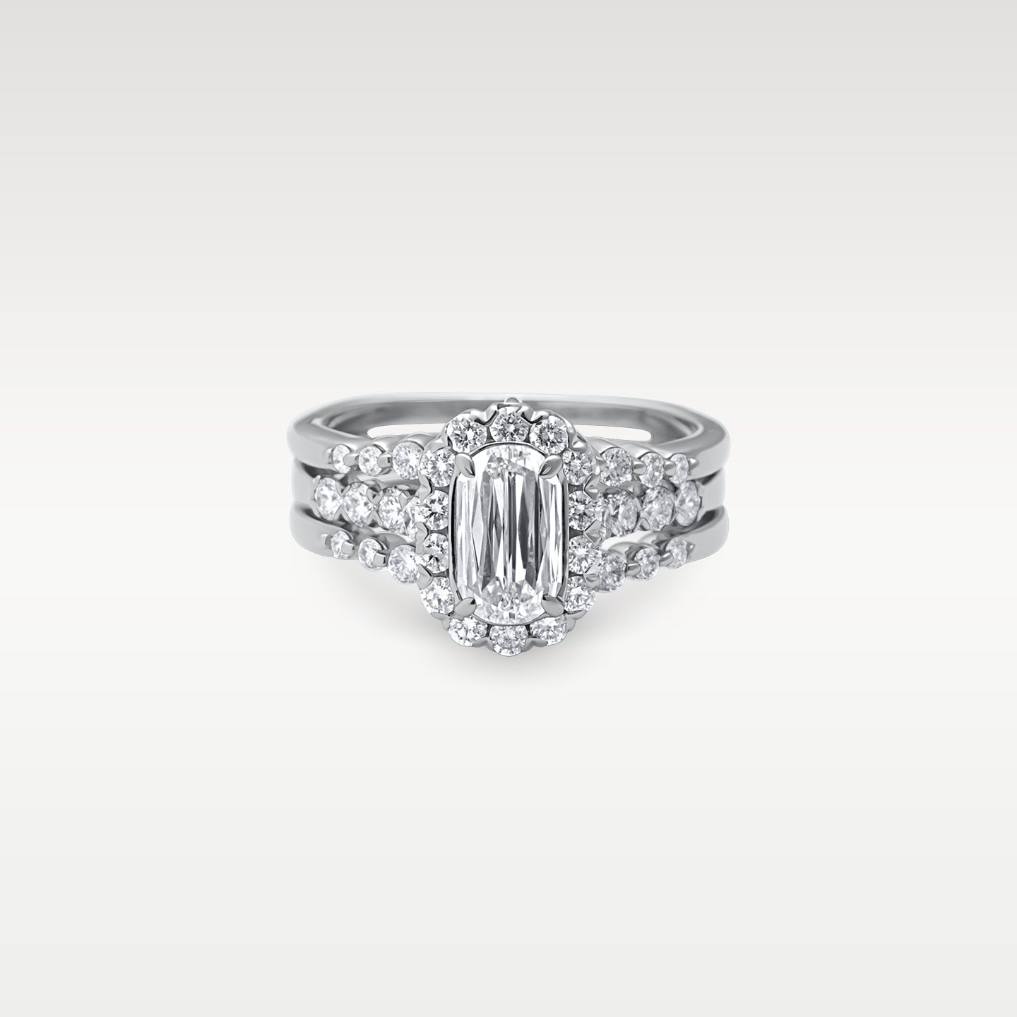 18k White Gold L'Amour Crisscut Engagement Ring | Noah's Fine Jewelry Dallas, TX