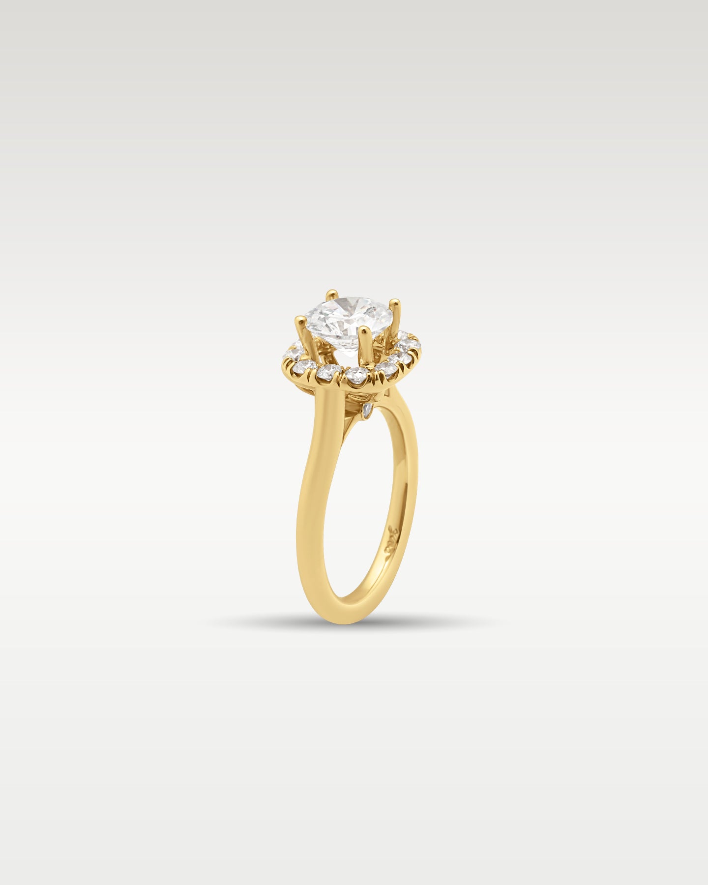 18k Yellow Gold Diamond Halo Ring | Noah's Fine Jewelry Frisco Texas