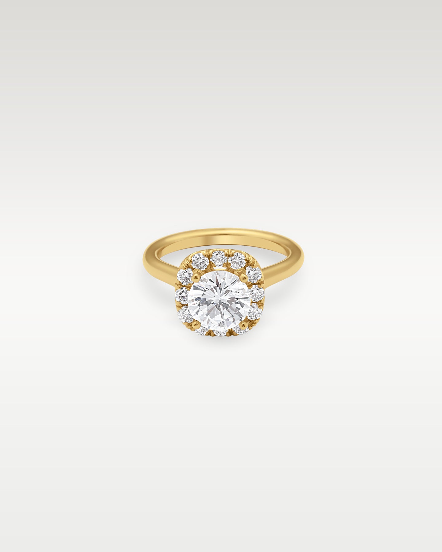 18k Yellow Gold Diamond Halo Ring | Noah's Fine Jewelry Frisco Texas