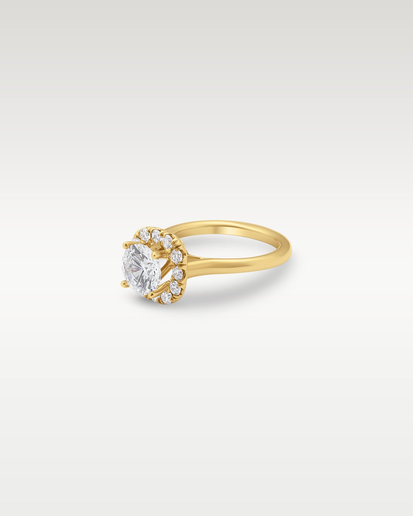 18k Yellow Gold Diamond Halo Ring | Noah's Fine Jewelry Frisco Texas