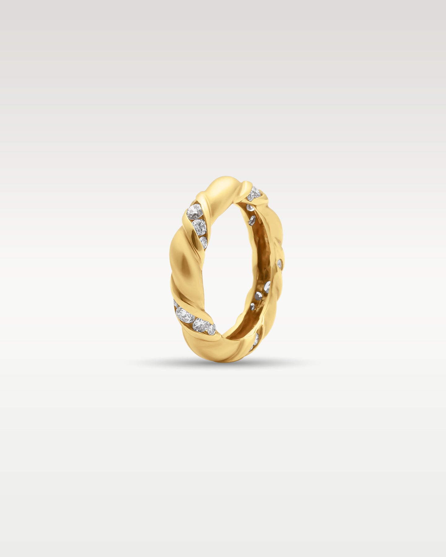 18k Yellow Gold Diamond Rope Band | Noah's Fine Jewelry Frisco TX