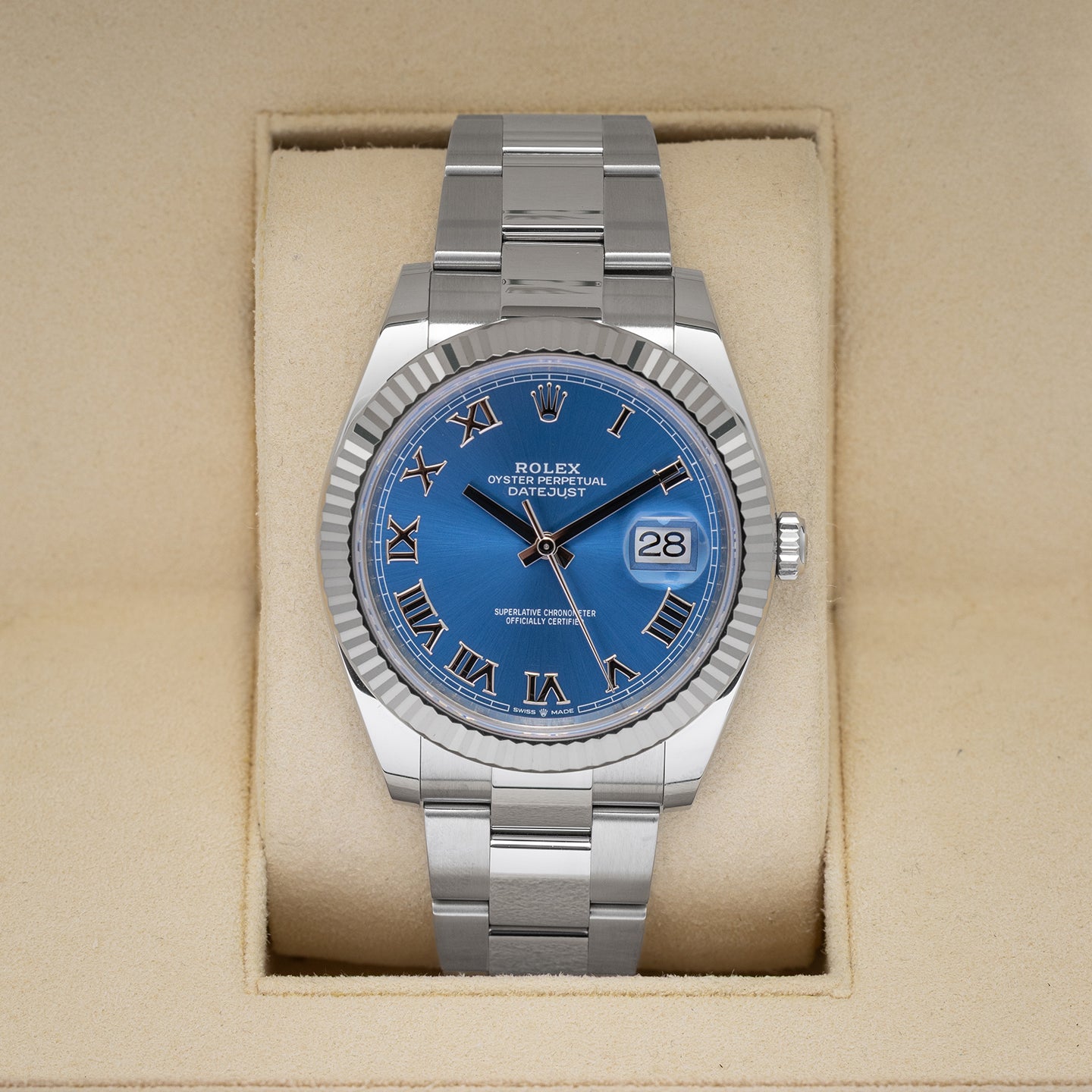 Blue Roman Rolex Datejust 126334 | Noah's Fine Watches Dallas, TX
