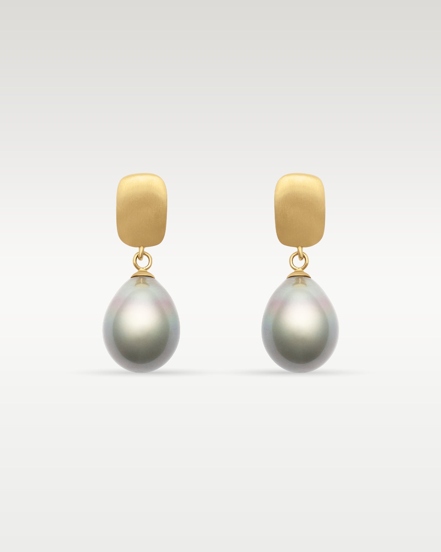 9–10mm Tahitian Pearl Stud Earrings in 14K Yellow Gold | Frisco, Texas Jewelry Store