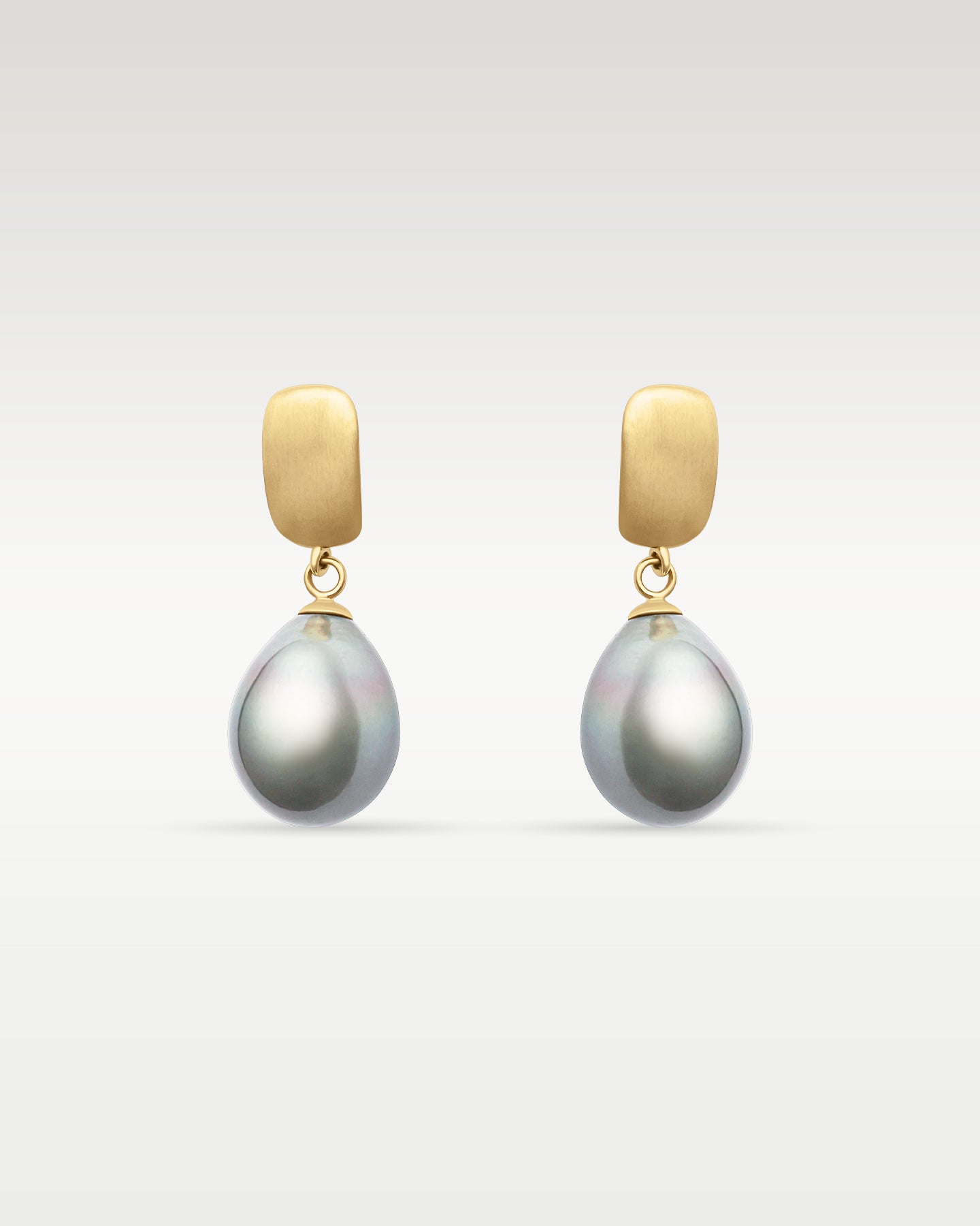 9–10mm Tahitian Pearl Stud Earrings in 14K Yellow Gold | Frisco, Texas Jewelry Store