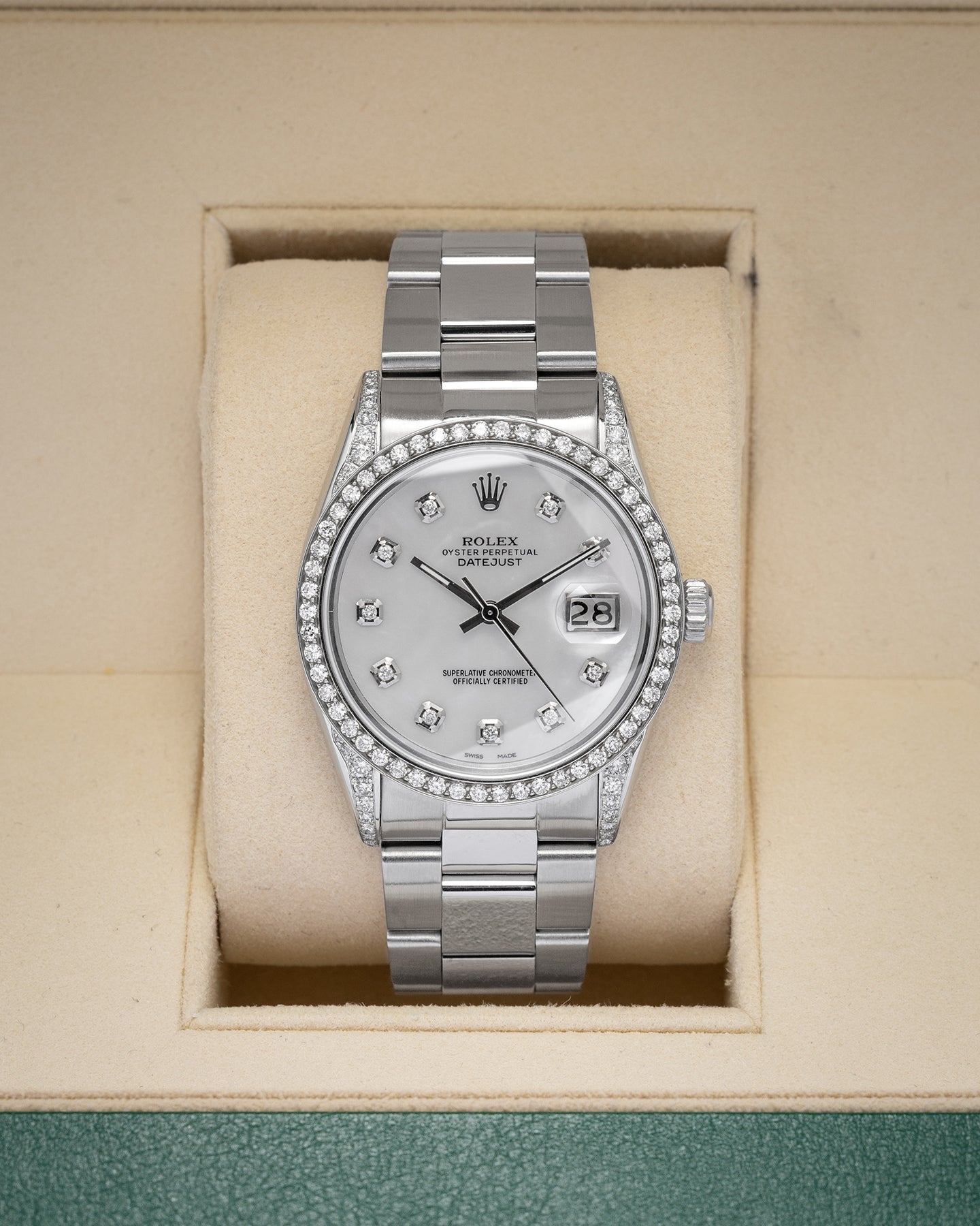 Aftermarket Diamond Rolex Datejust 16030 | Noah's Fine Watches Frisco, TX