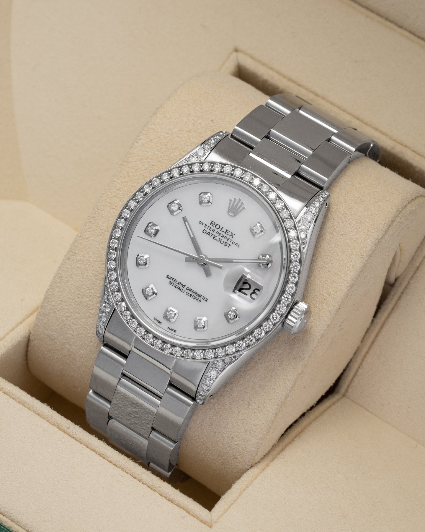 Aftermarket Diamond Rolex Datejust 16030 | Noah's Fine Watches Frisco, TX