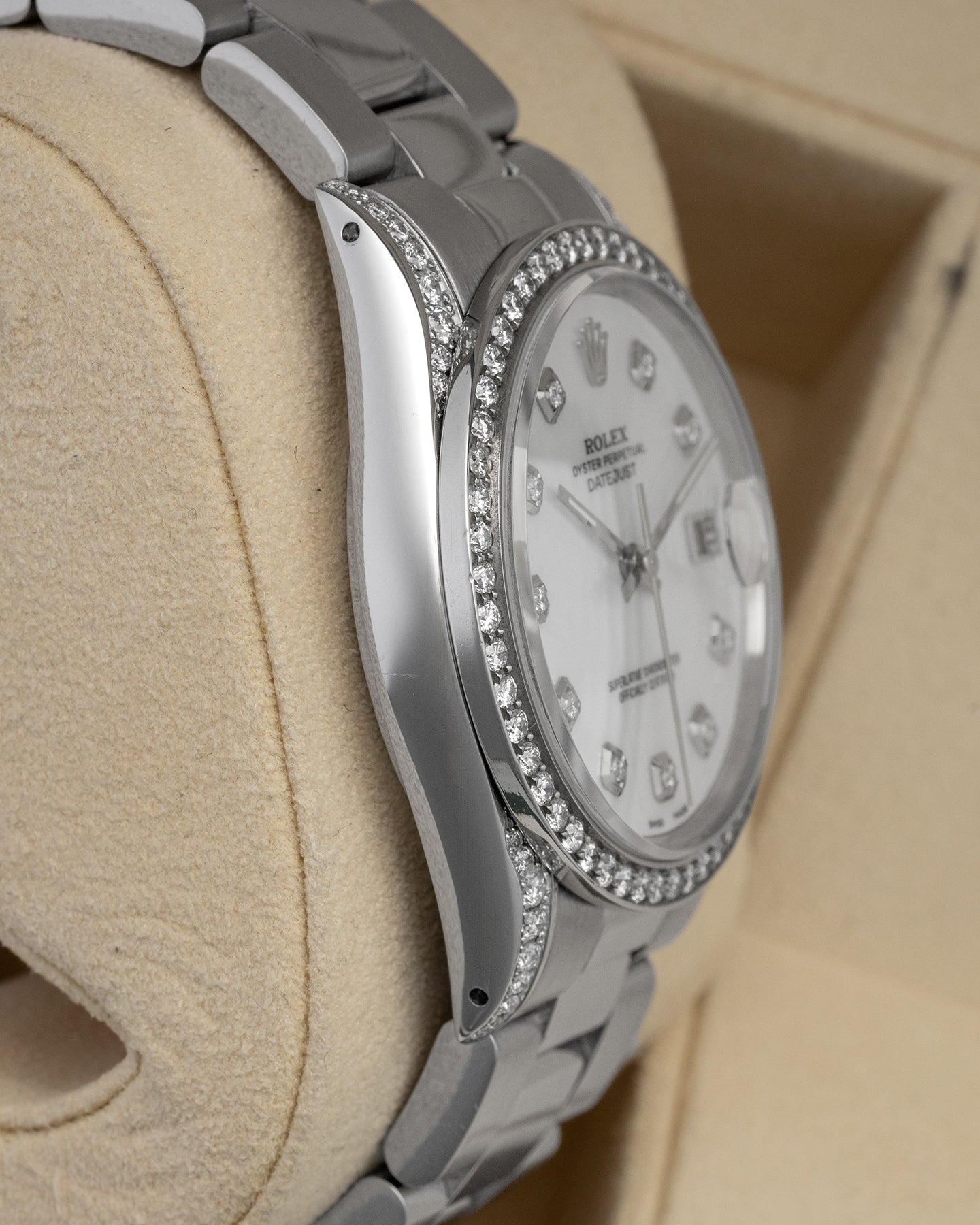 Aftermarket Diamond Rolex Datejust 16030 | Noah's Fine Watches Frisco, TX