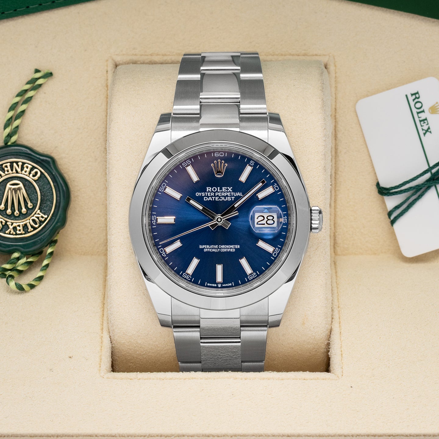 Blue Index Rolex Datejust 41 126300 | Noah's Fine Watches Dallas, Texas