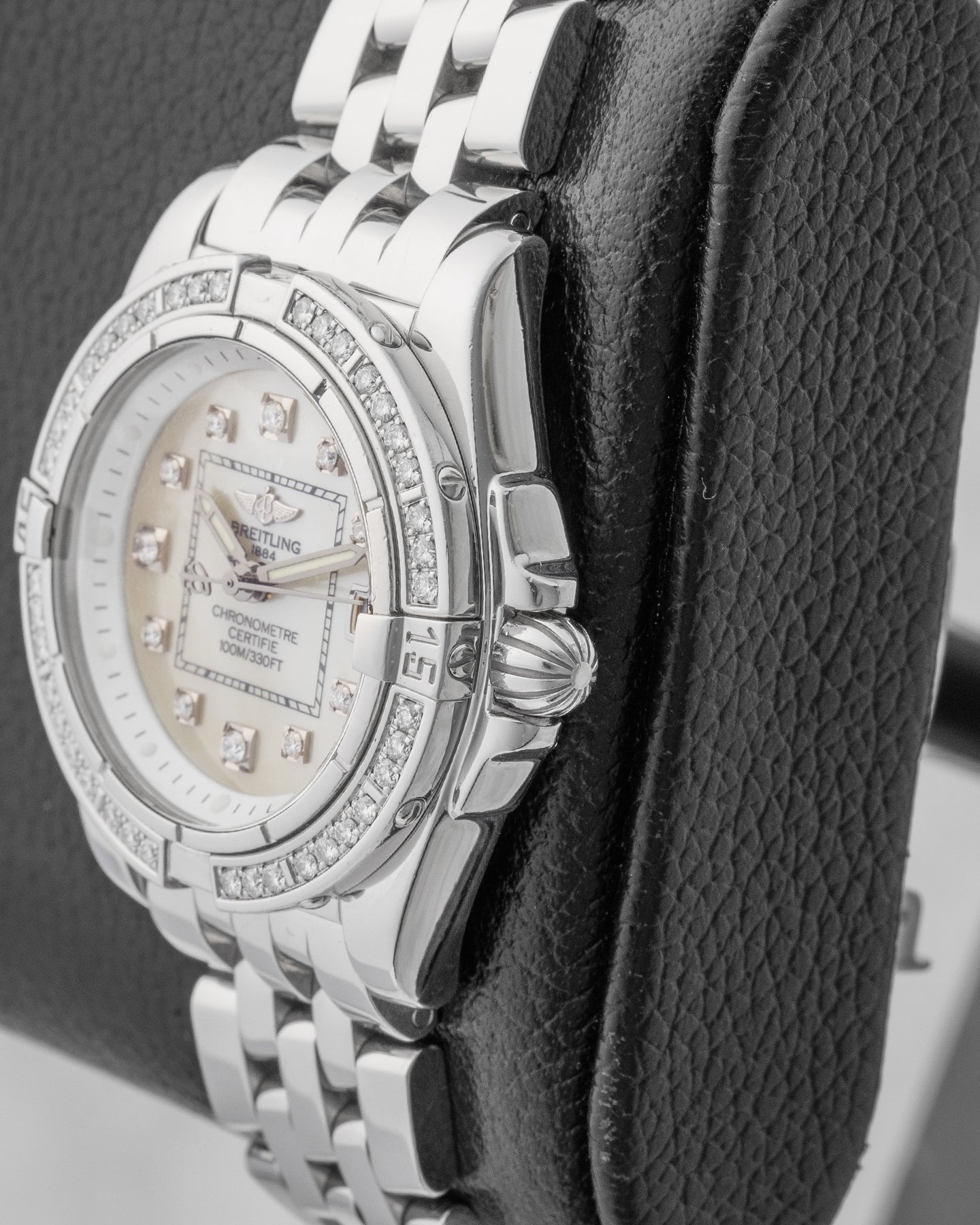 Galactic SuperQuartz A71356 Diamond MOP Dial Breitling Watch | Noah's Fine Watches Dallas