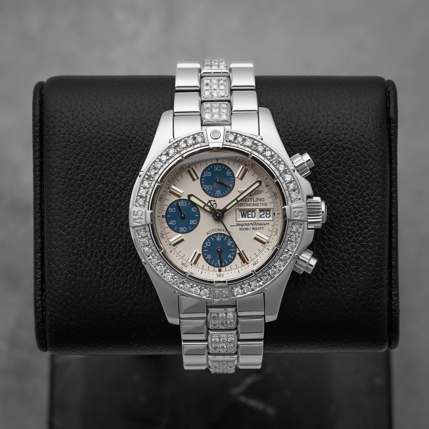 Steel Diamonds Breitling Superocean Chronograph II | Noah's Fine Watches Dallas, Texas