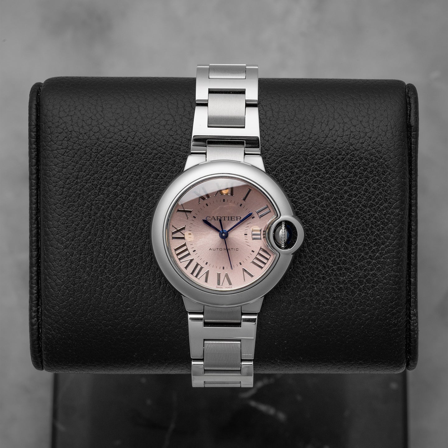 Pink 33MM Cartier Ballon Bleu de Cartier | Noah's Fine Watches Dallas, Texas