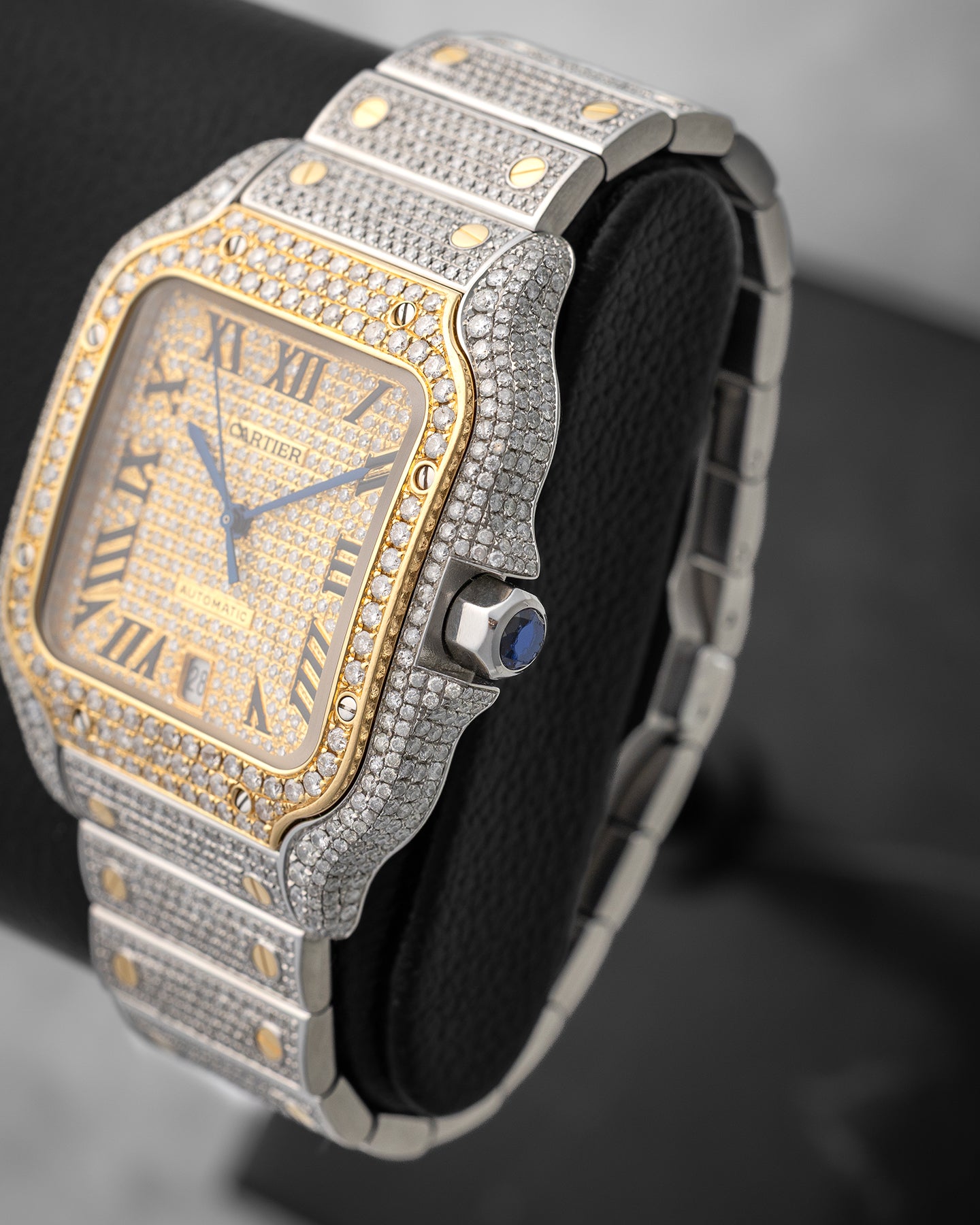 Diamond Adorned Cartier Santos de Cartier | Noah's Fine Watches in DFW, Texas