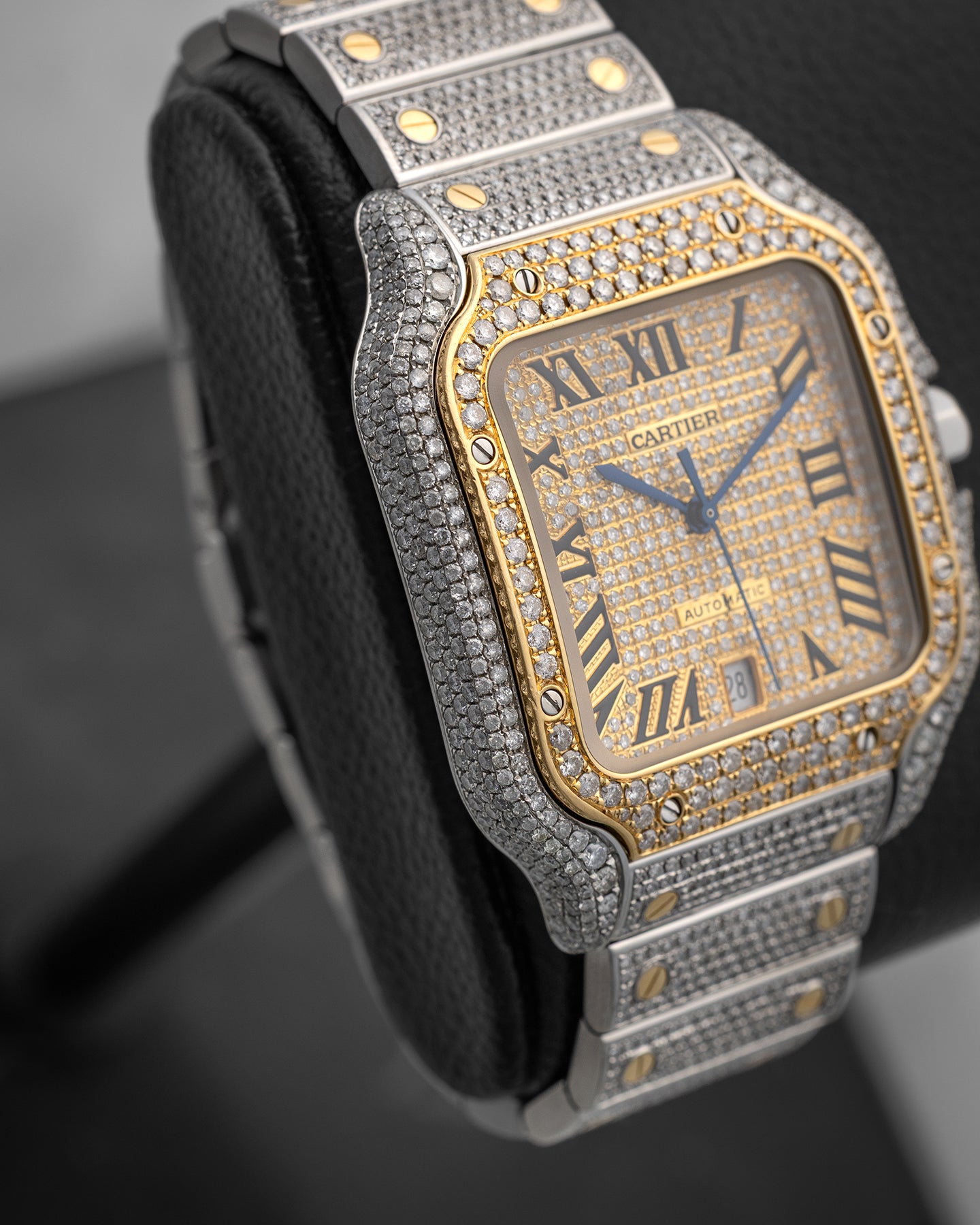 Diamond Adorned Cartier Santos de Cartier | Noah's Fine Watches in DFW, Texas