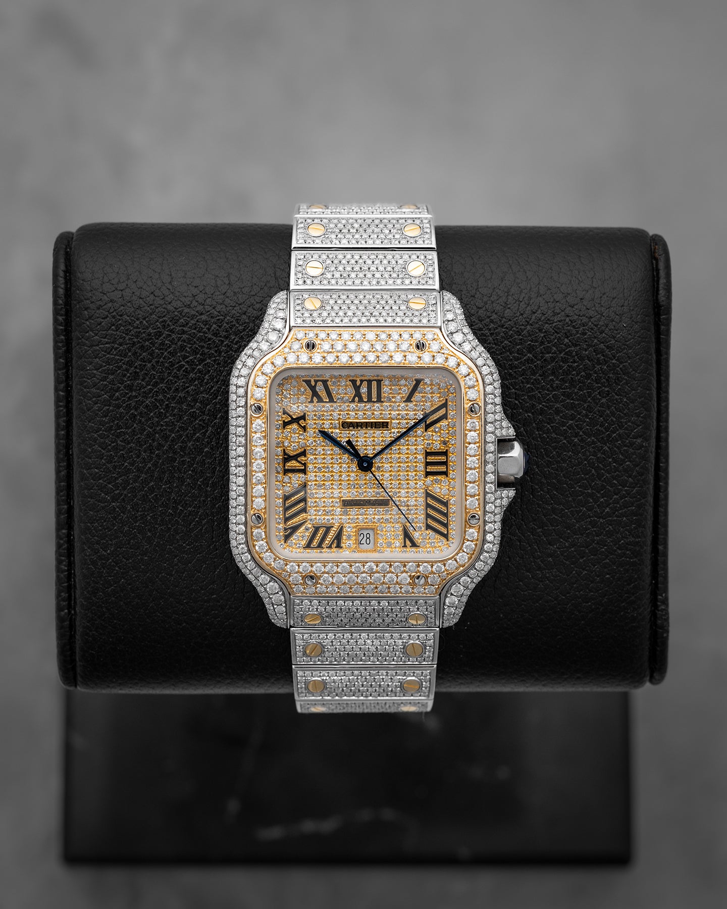 Diamond Adorned Cartier Santos de Cartier | Noah's Fine Watches in DFW, Texas
