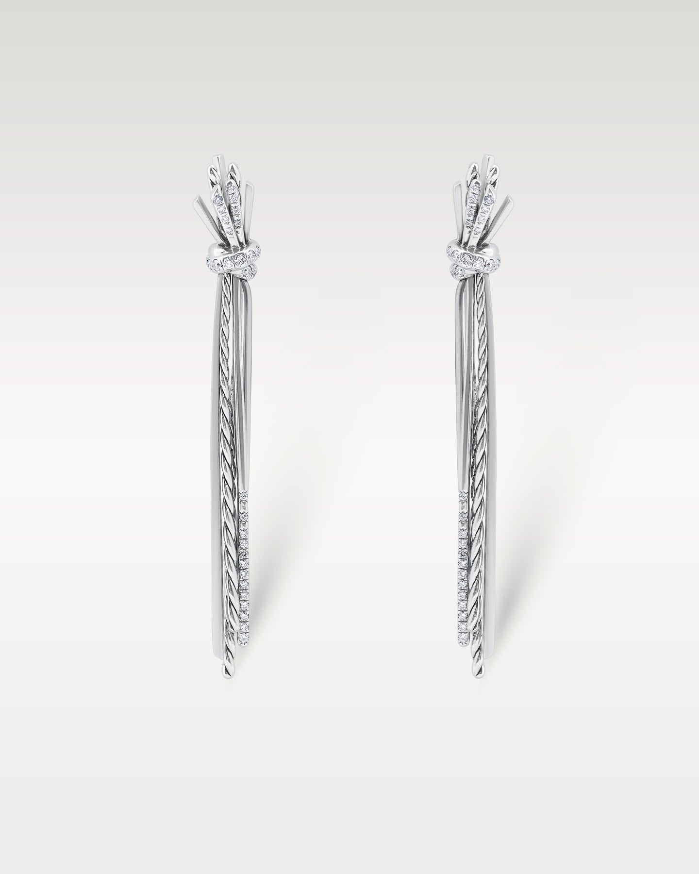 John Hardy Sterling Silver Diamond Earrings