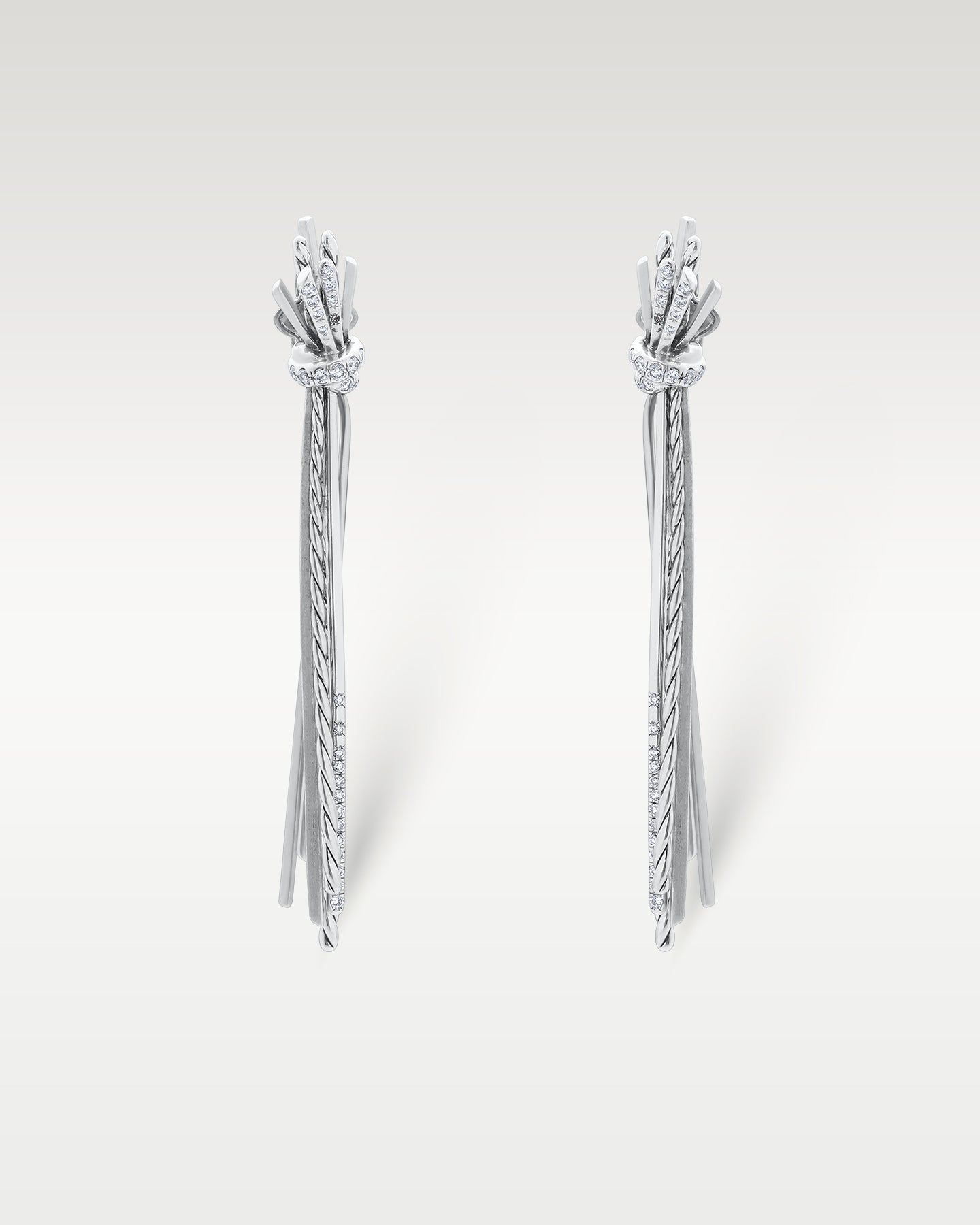 John Hardy Sterling Silver Diamond Earrings