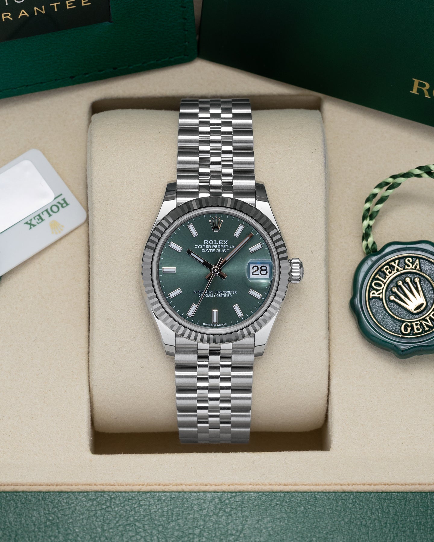Mint Green Rolex Datejust 278274 | Noah's Fine Watches Dallas, TX