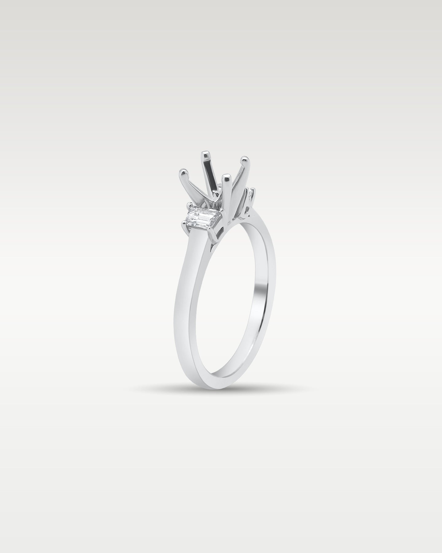 Platinum 0.31ct Trapezoid Diamond Ring Setting