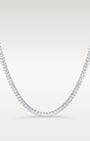 Platinum Emerald Cut Diamond Tennis Necklace | Noah's Fine Jewelry Dallas