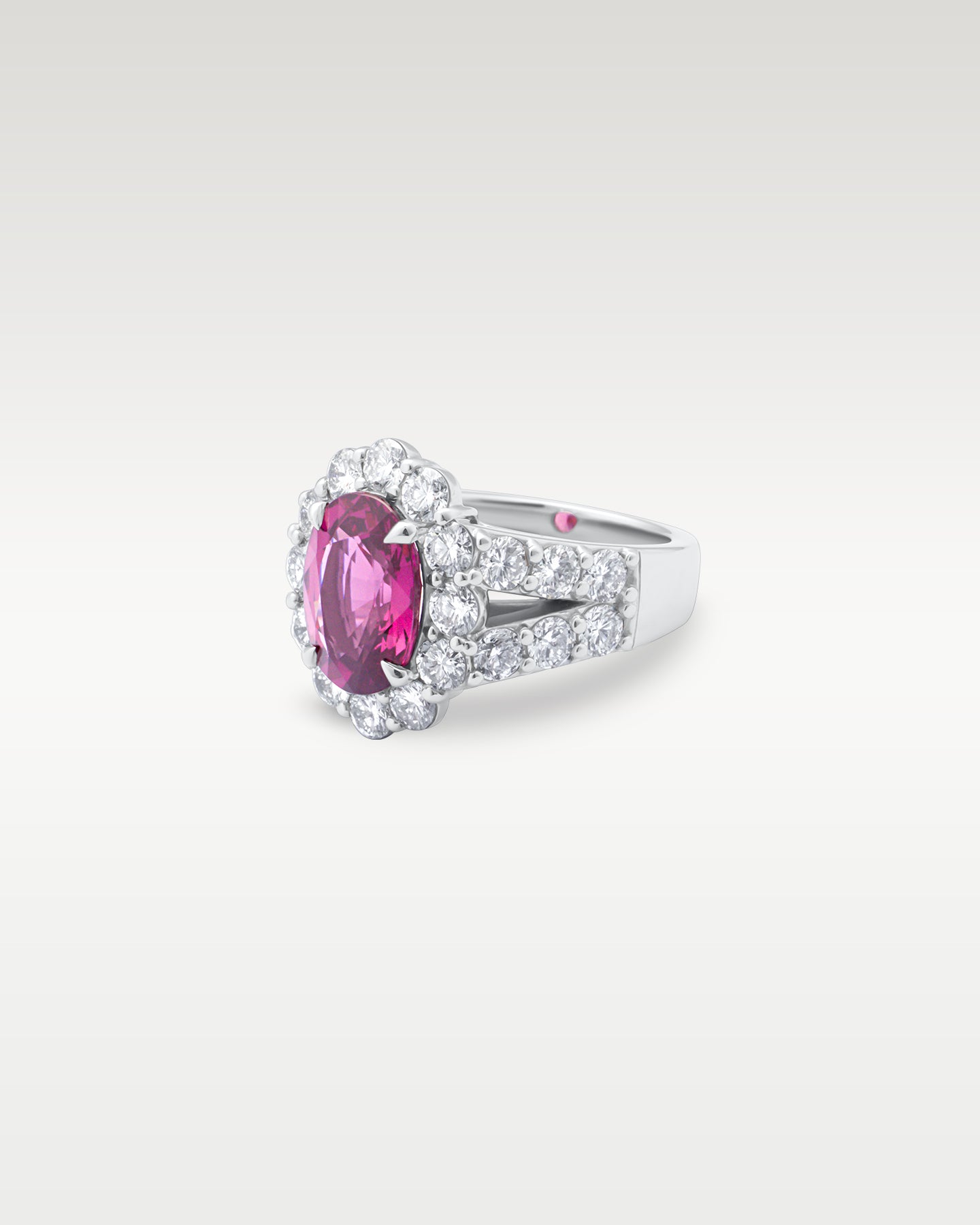 Platinum Rhodolite Garnet and Diamond Ring | Noah's Fine Jewelry in Texas