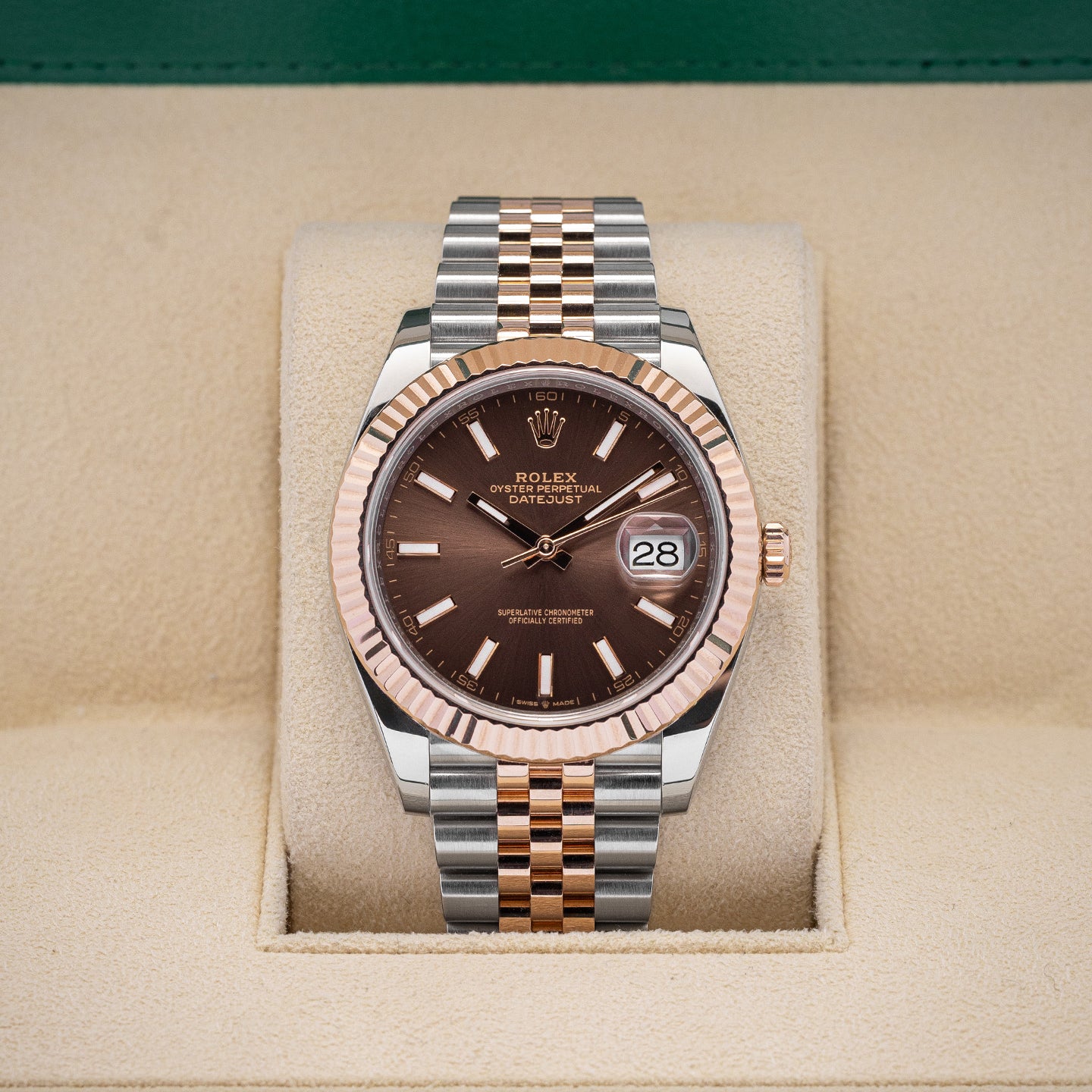 Everose Rolesor Rolex Datejust 126331 Chocolate Watch | Noah's Fine Watches and Jewelry