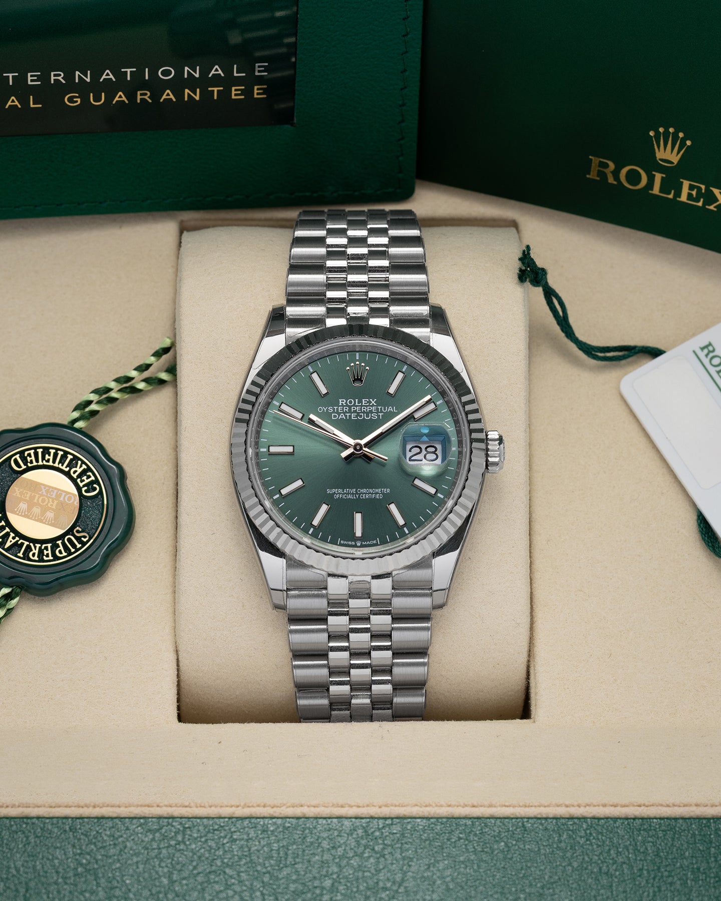 Mint Green 2025 Rolex Datejust 126234 | Noah's Fine Watches Dallas, TX