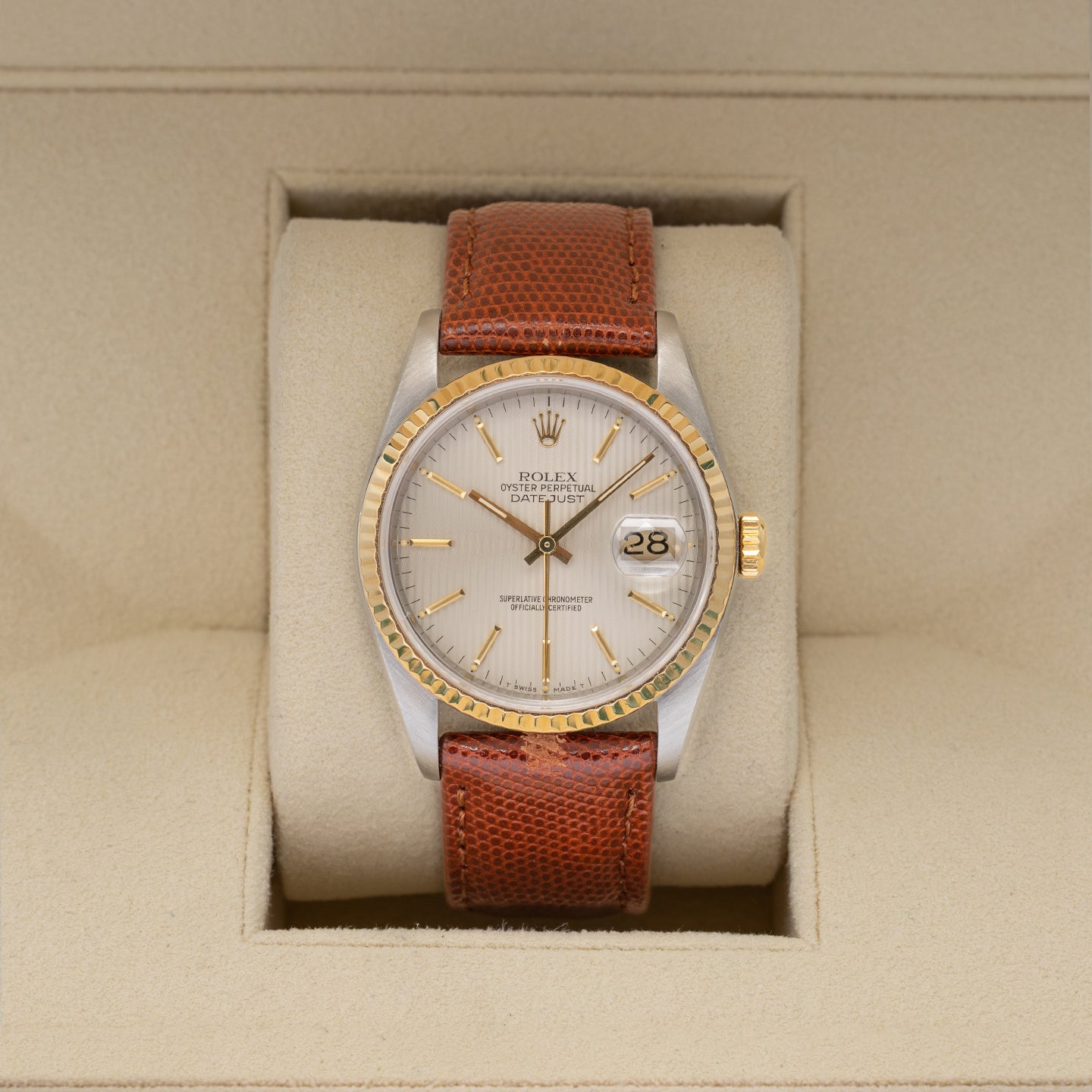 Tapestry Rolex Datejust 36 16013 | Noah's Fine Watches Dallas, TX