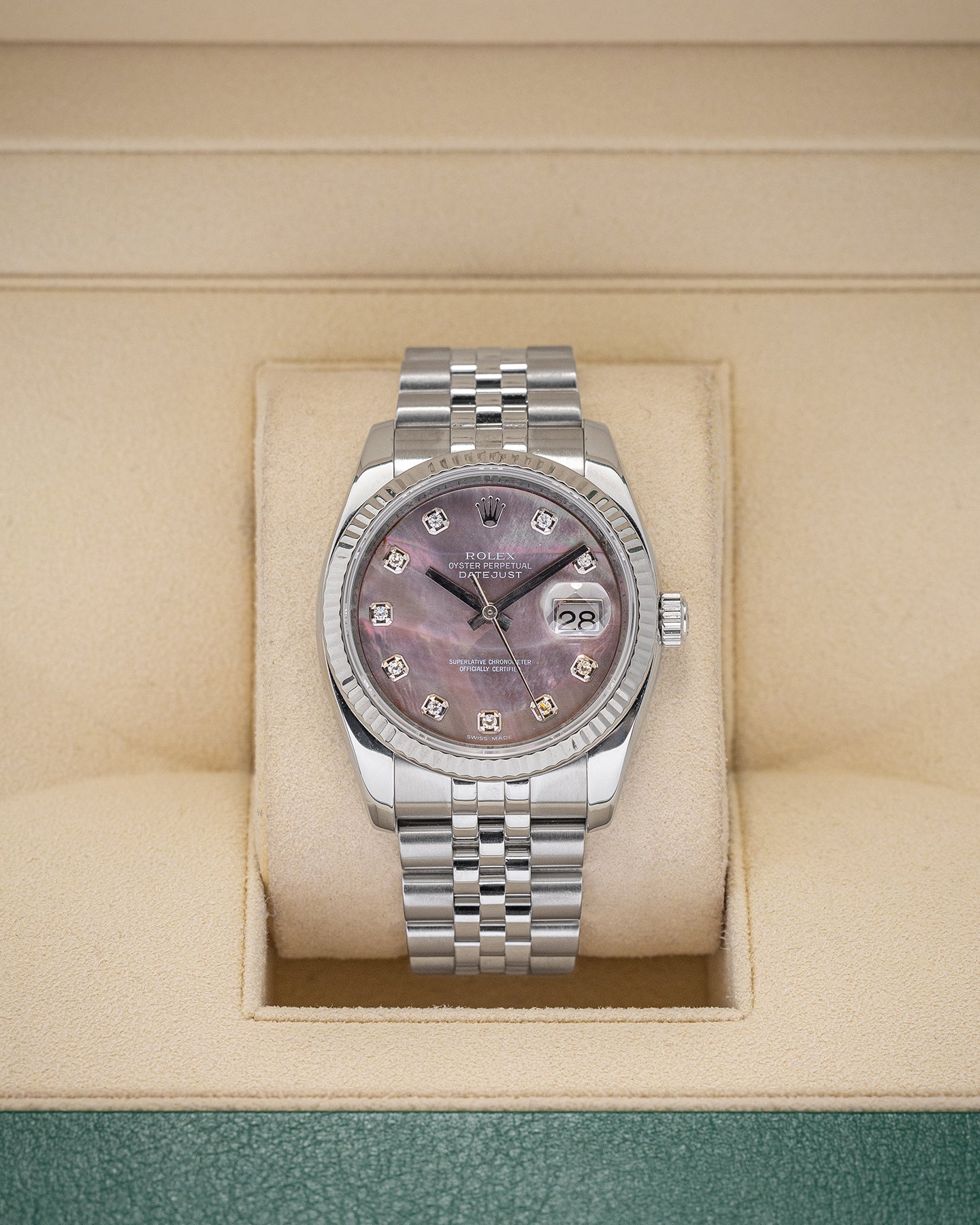 Rolex Datejust 116234 Black MOP Watch | Noah's Fine Watches and Jewelry Dallas