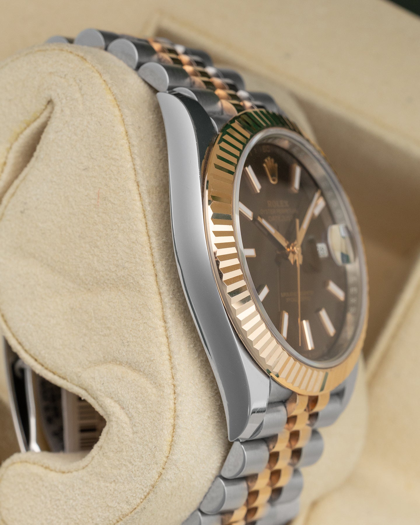 Rose Gold Steel Chocolate Dial Rolex Datejust 126331 | Noah's Fine Watches Dallas, Texas