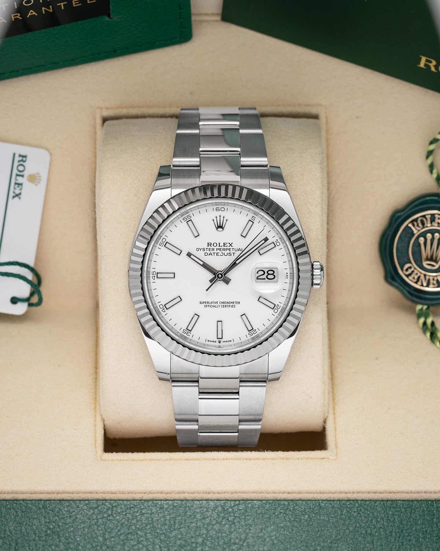 White Roman Rolex Datejust 41 126334 | Noah's Fine Watches in Dallas, TX