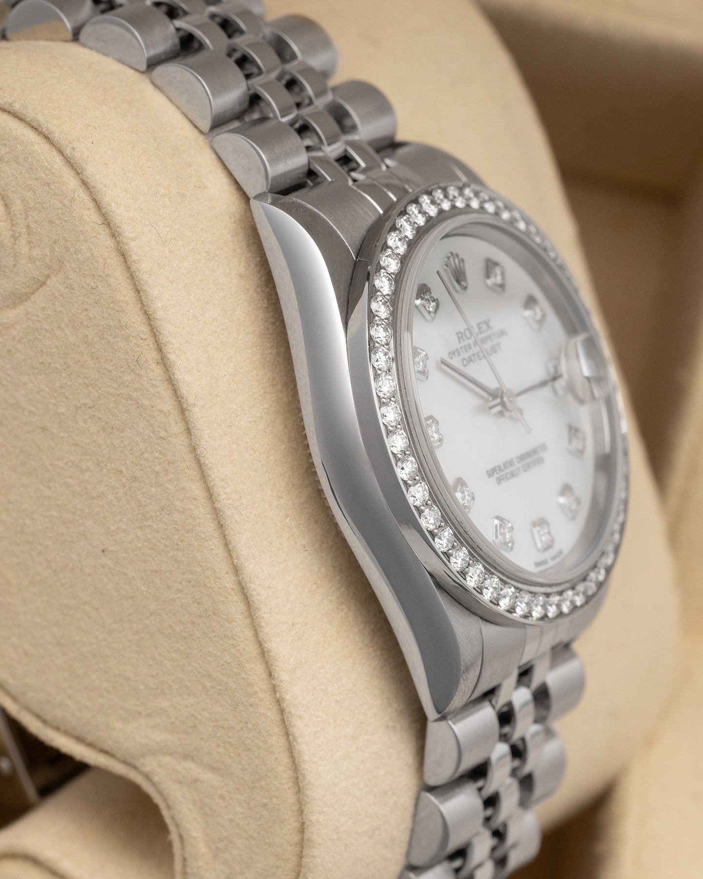 Custom Diamond Rolex Datejust 68274 | Noah's Fine Watches Frisco, TX