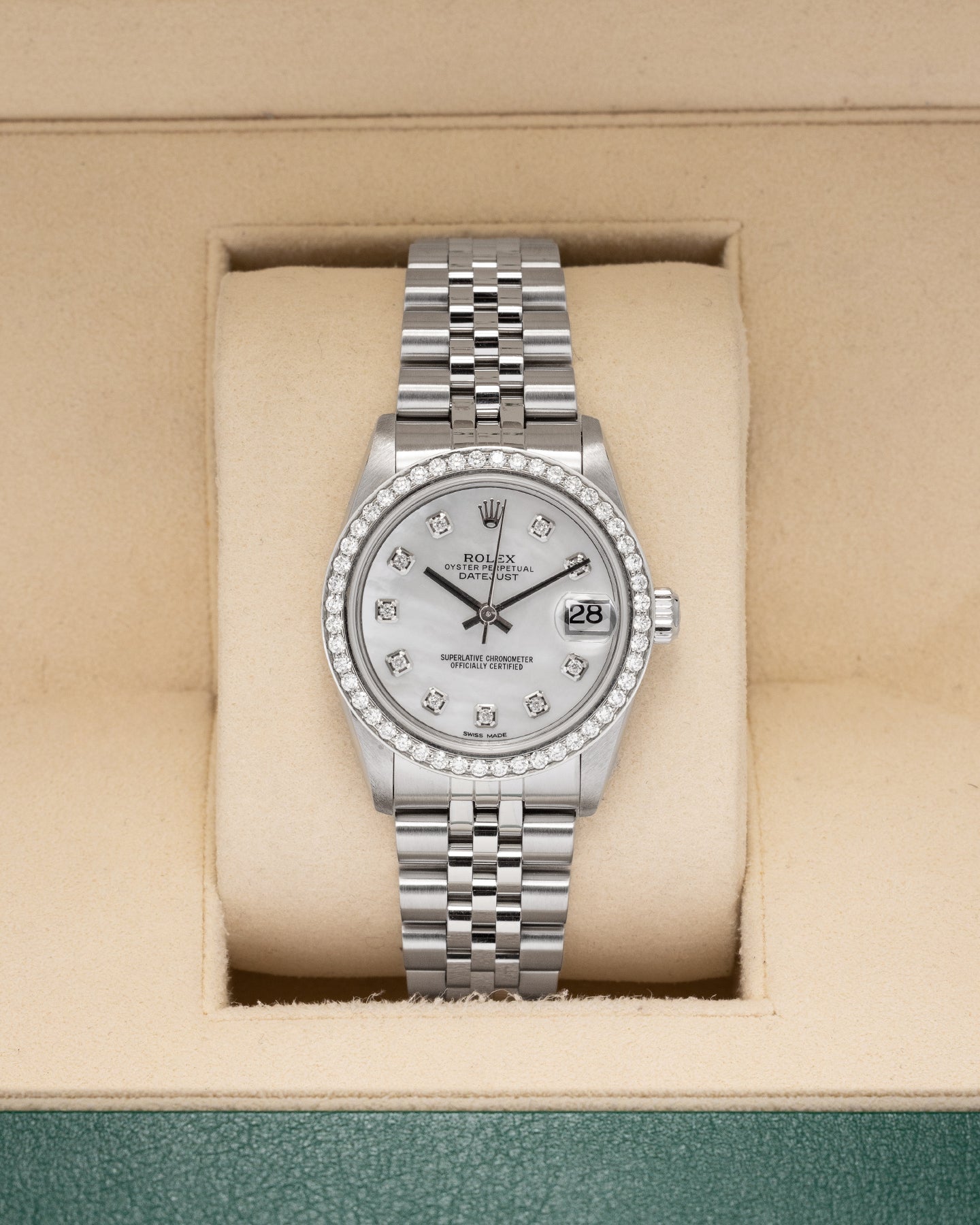 Custom Diamond Rolex Datejust 68274 | Noah's Fine Watches Frisco, TX