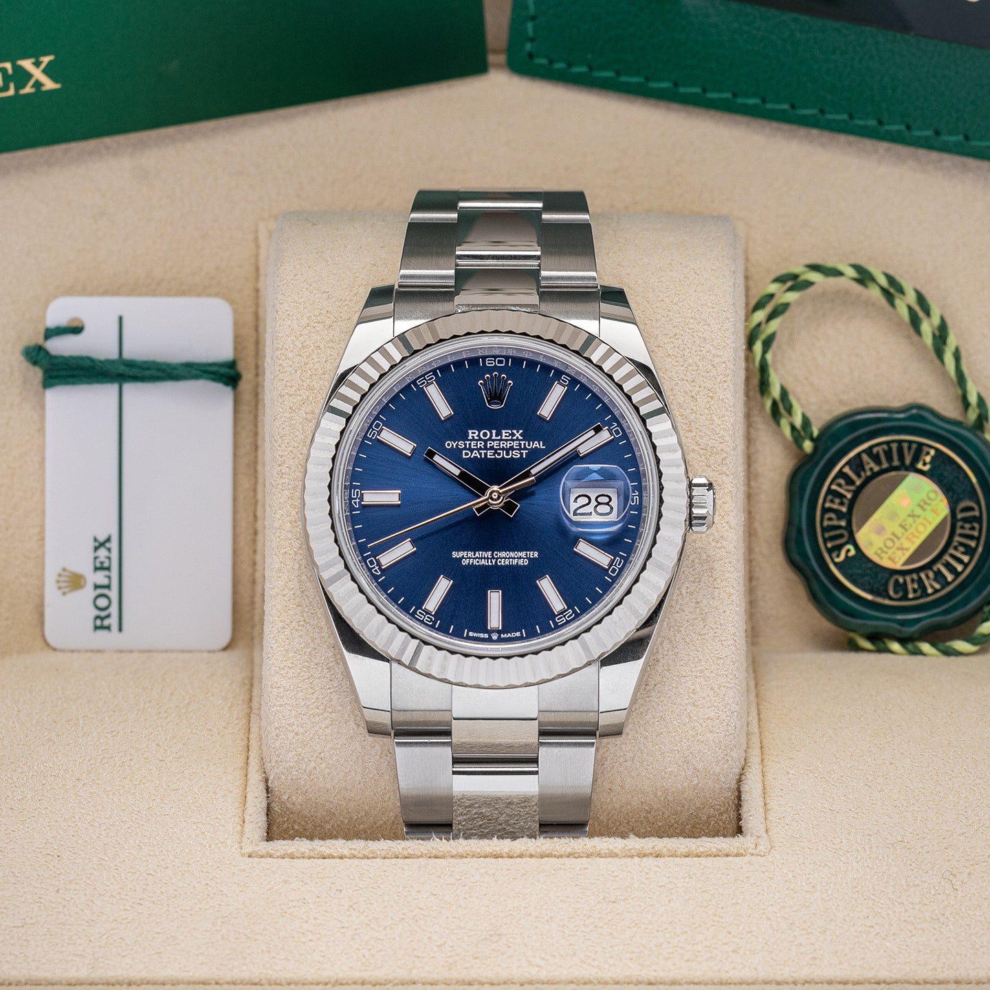 White Rolesor Rolex Datejust Blue 126334 Watch | Noah's Fine Watches and Jewelry Dallas