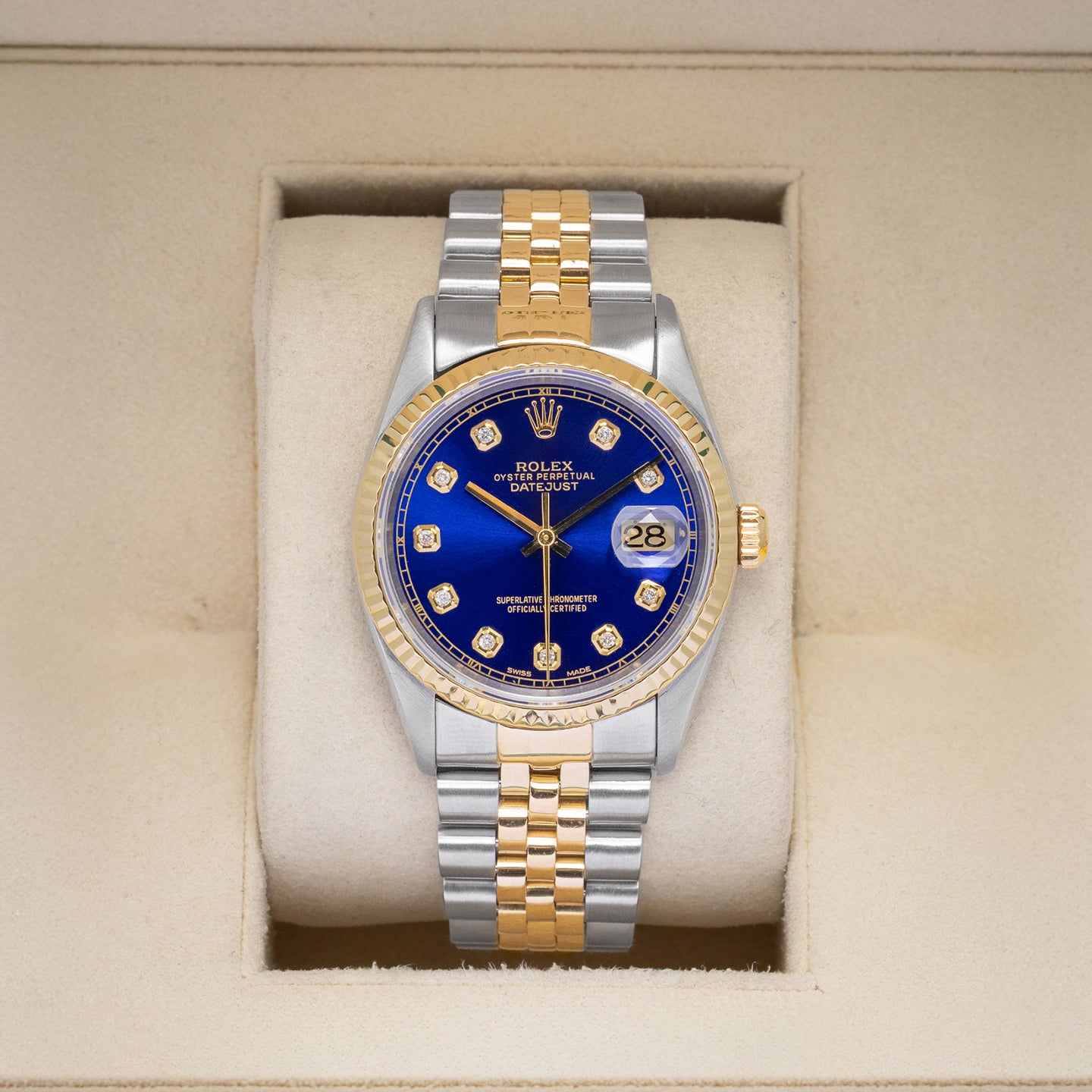 Rolex Datejust Blue Diamond 16233 | Noah's Fine Watches Dallas, Texas
