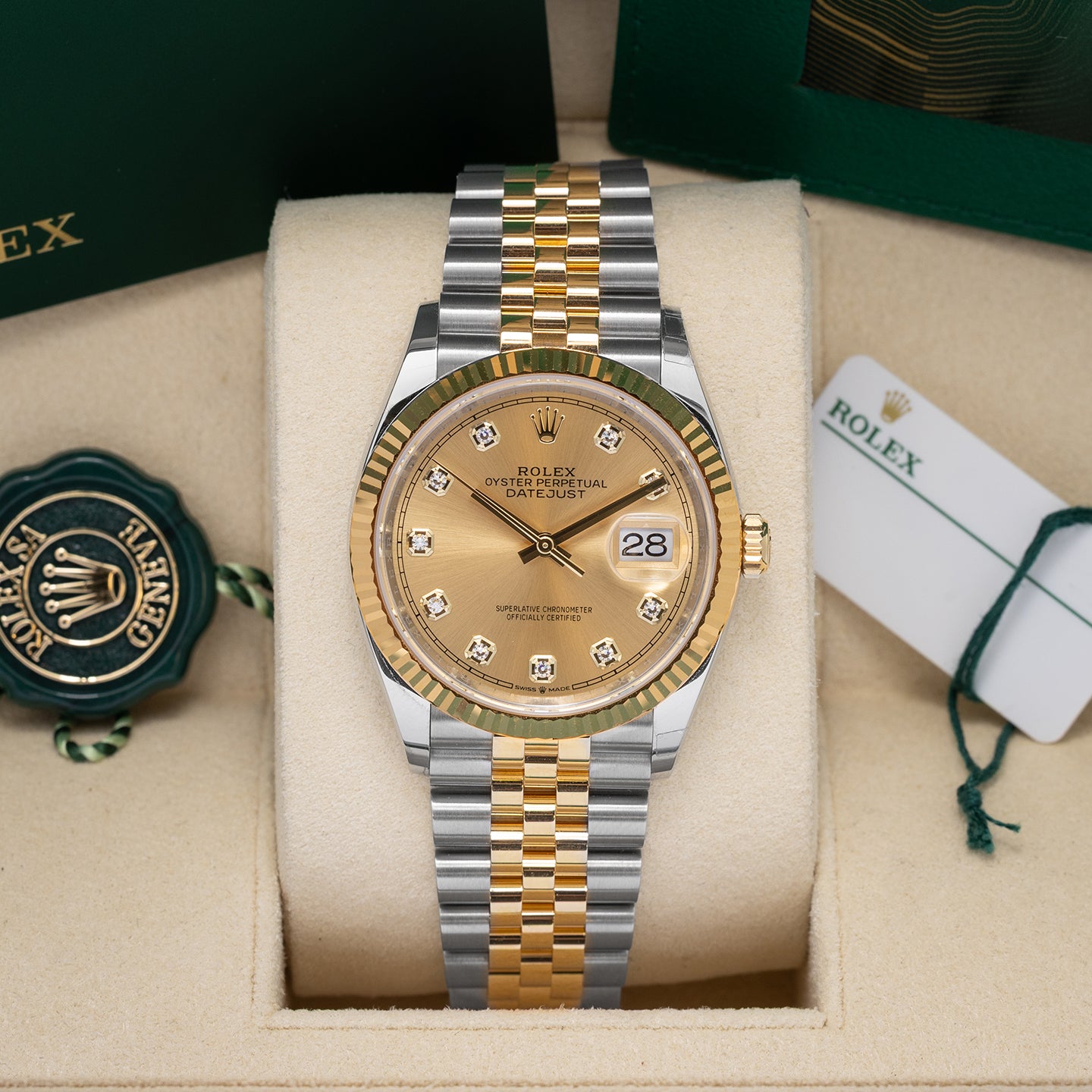 Rolex Datejust Champagne Diamond 126233 | Noah's Fine Watches Dallas, Texas