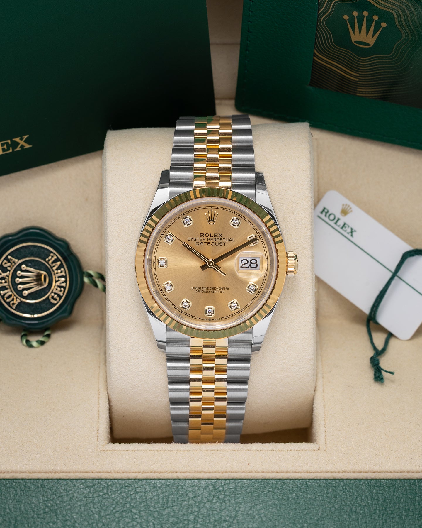Rolex Datejust Champagne Diamond 126233 | Noah's Fine Watches Dallas, Texas