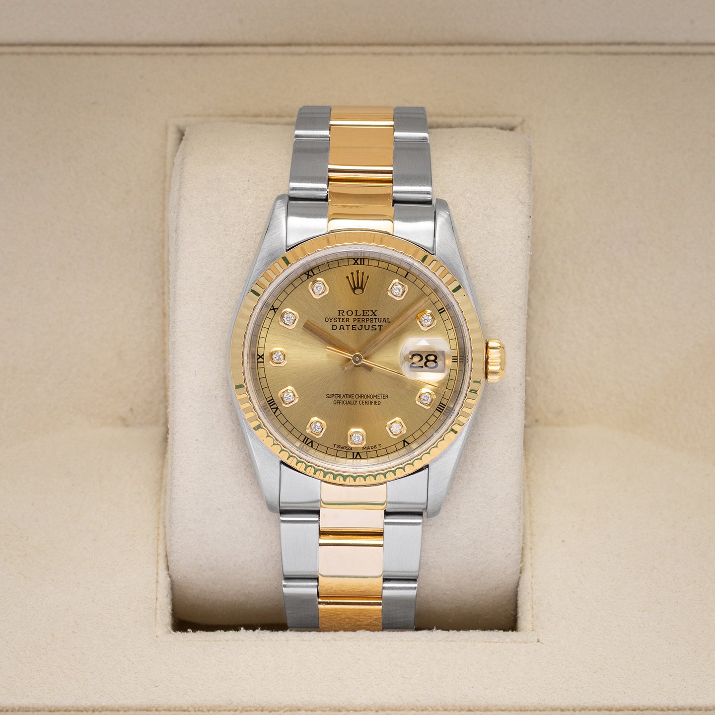 Rolex Datejust Champagne Diamond 16233 | Noah's Fine Watches Frisco, TX