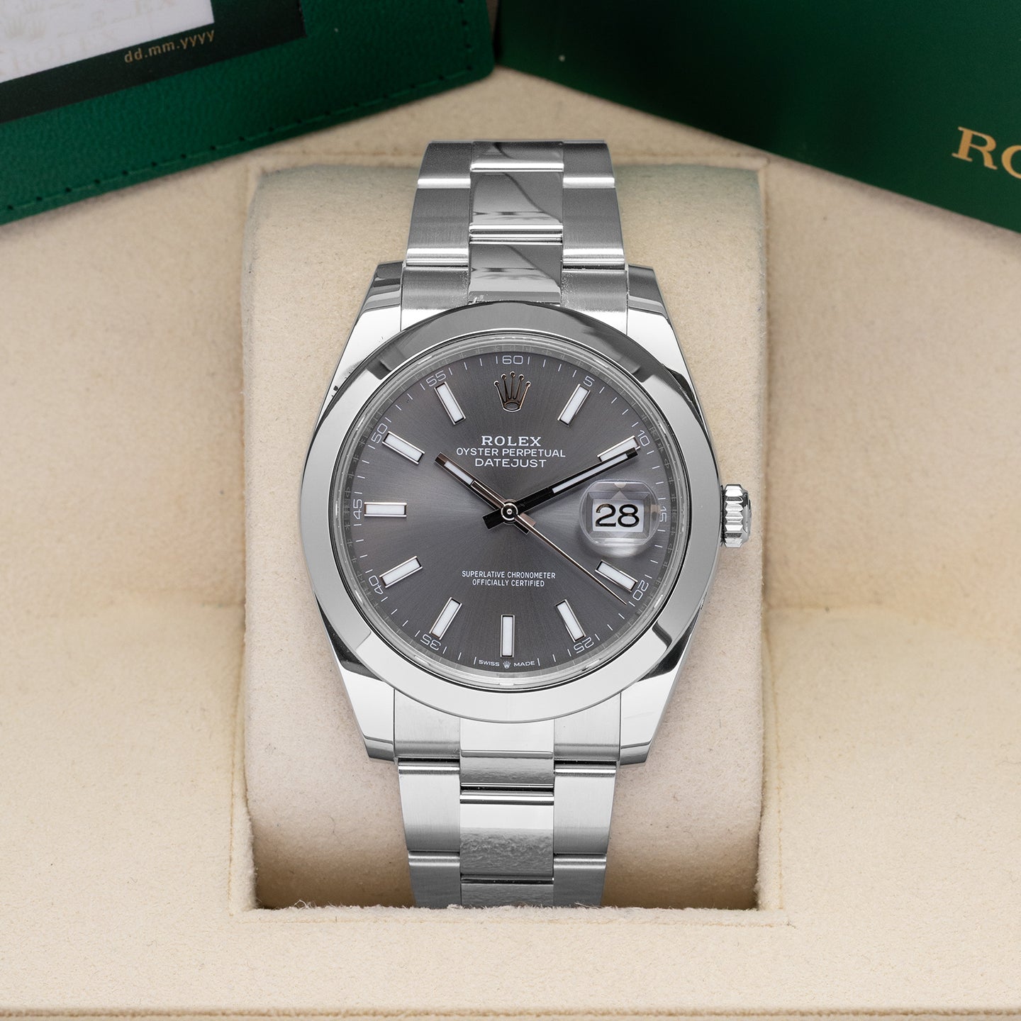 Rolex Datejust Gray Index 126300 | Noah's Fine Watches Dallas, Texas