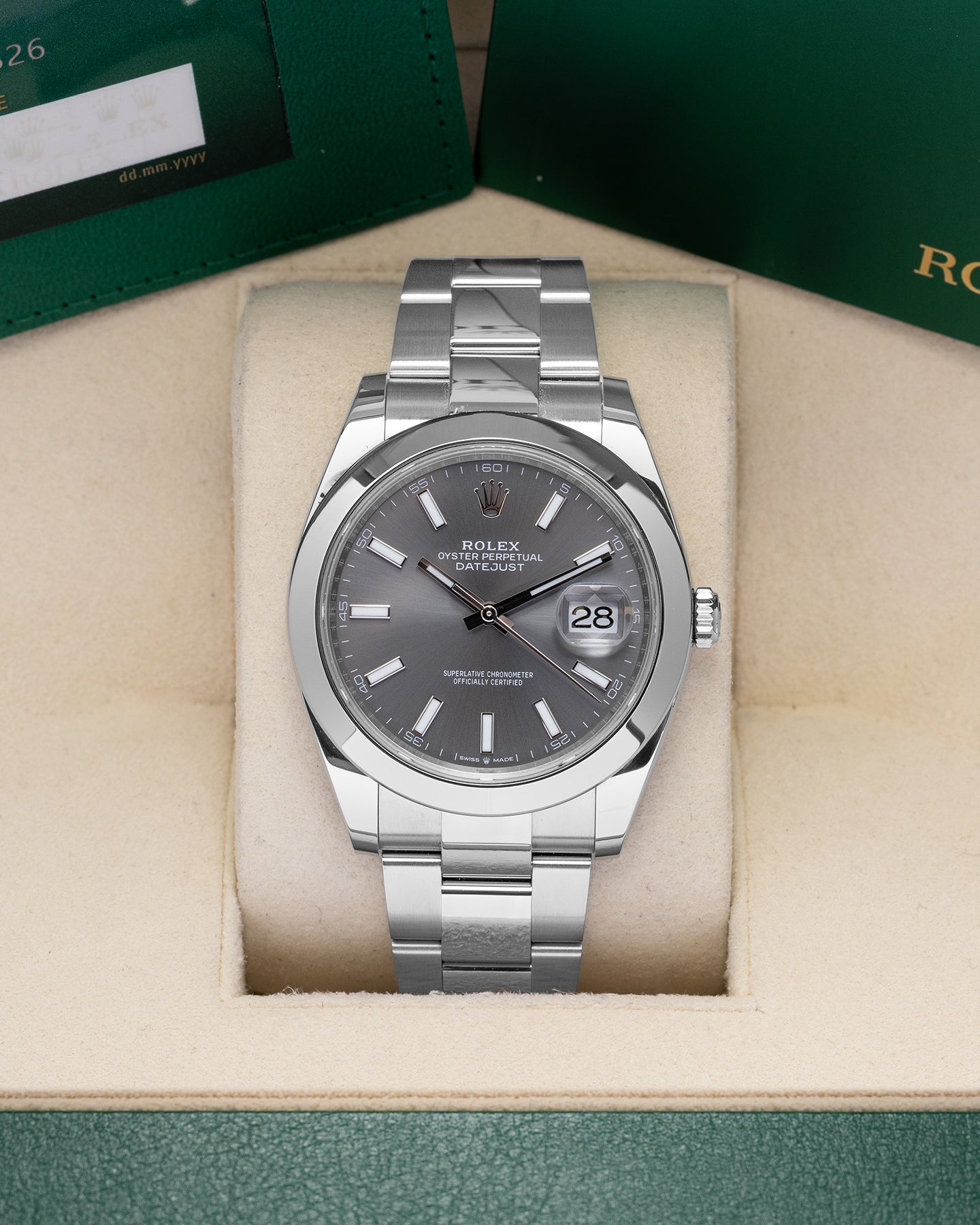 Rolex Datejust Gray Index 126300 | Noah's Fine Watches Dallas, Texas