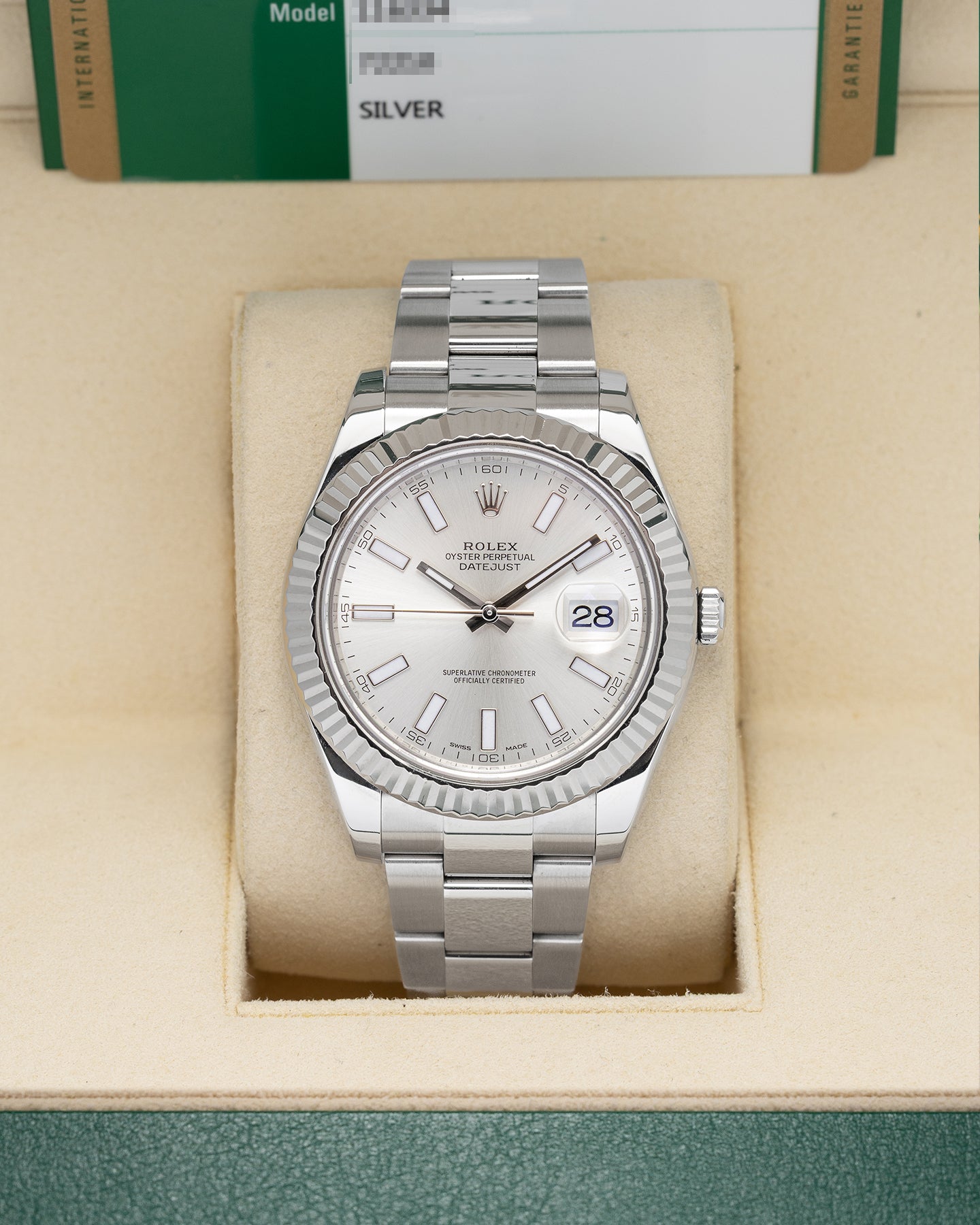 Silver Index Rolex Datejust II 116334 | Noah's Fine Watches Dallas, TX