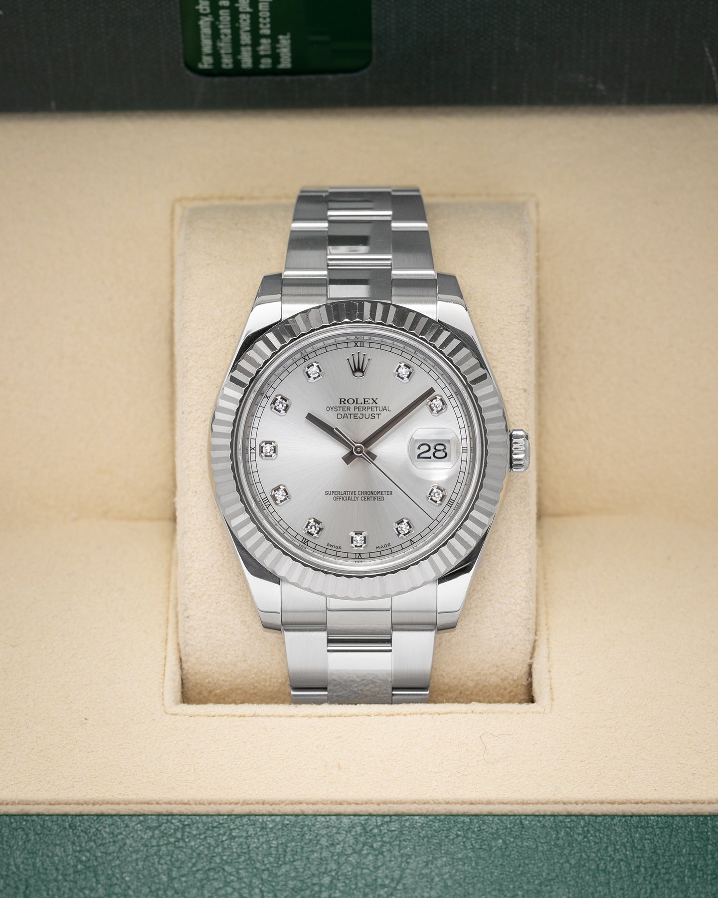 Rolex Datejust II Silver Diamonds 116334 – Noah's Fine Watches