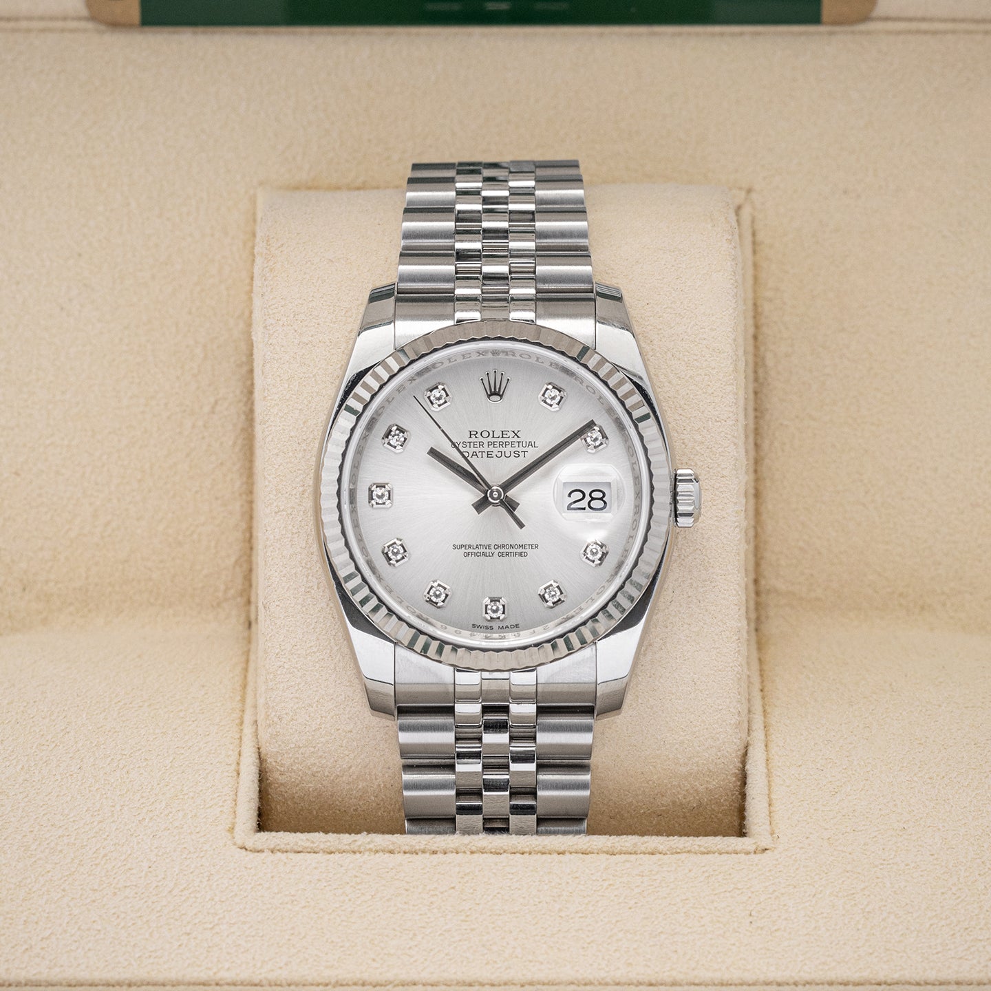 2012 Rolex Datejust Silver Diamond 116234 Watch | Noah's Fine Watches and Jewelry Dallas