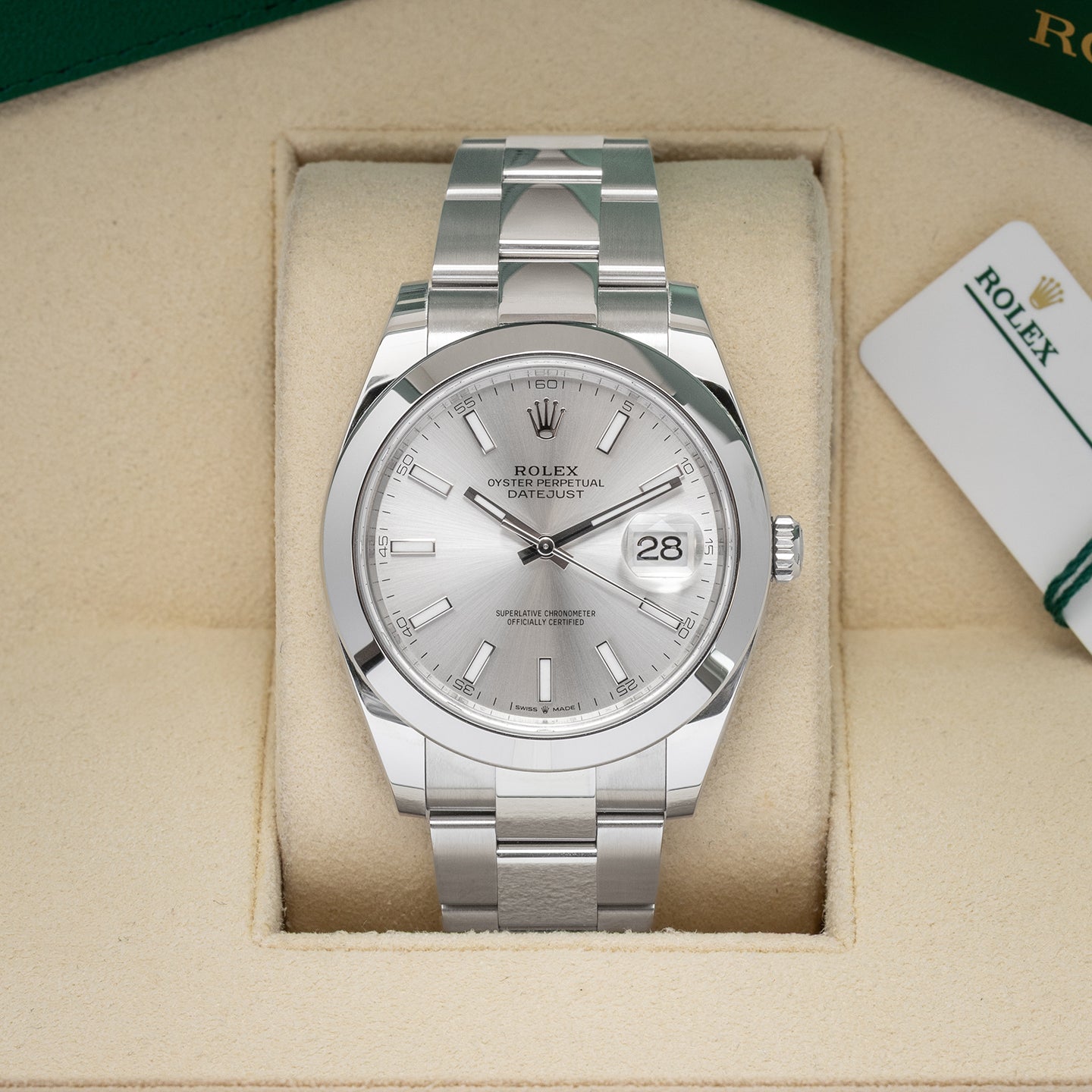 41mm Rolex Datejust Silver 126300 | Noah's Fine Watches Dallas, TX