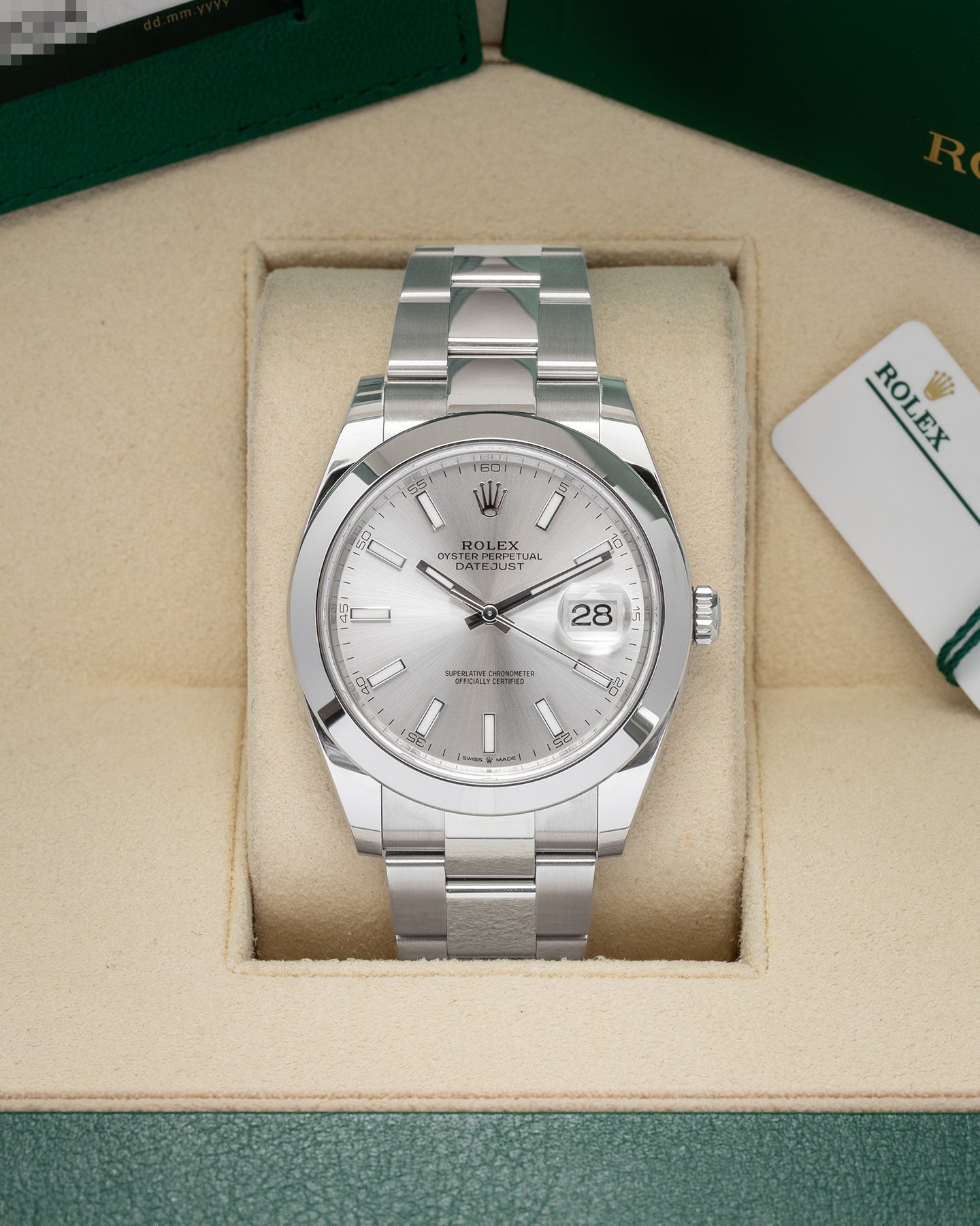 41mm Rolex Datejust Silver 126300 | Noah's Fine Watches Dallas, TX