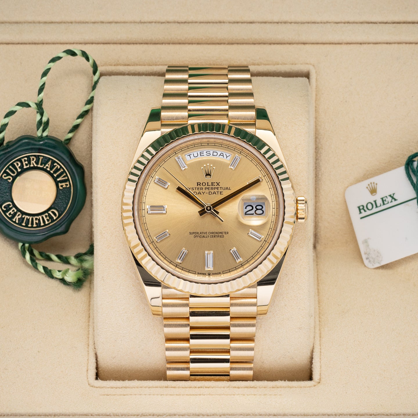 YG Day Date 228238 President Rolex Watch | Noah's Fine Watches and Jewelry Texas